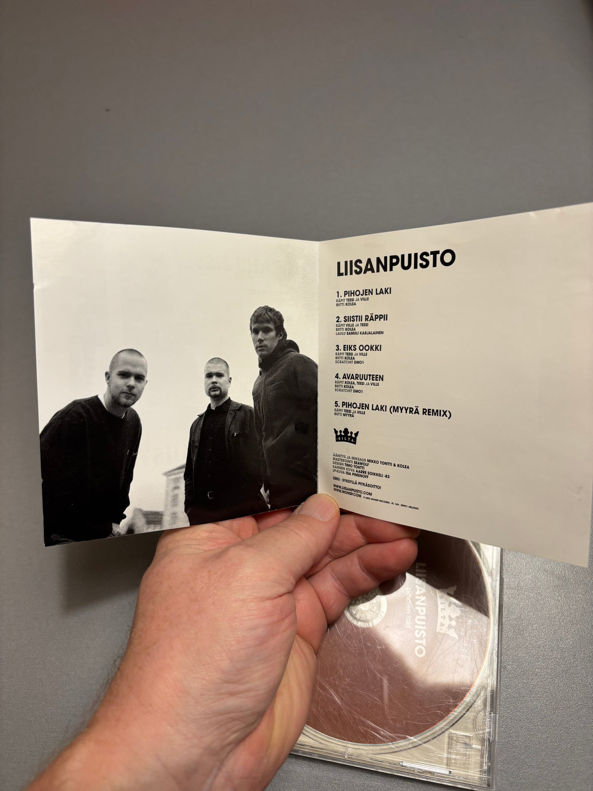 Liisanpuisto: Pihojen Laki, CD, EP, Only pressing, Monsp Records, Finland 2003