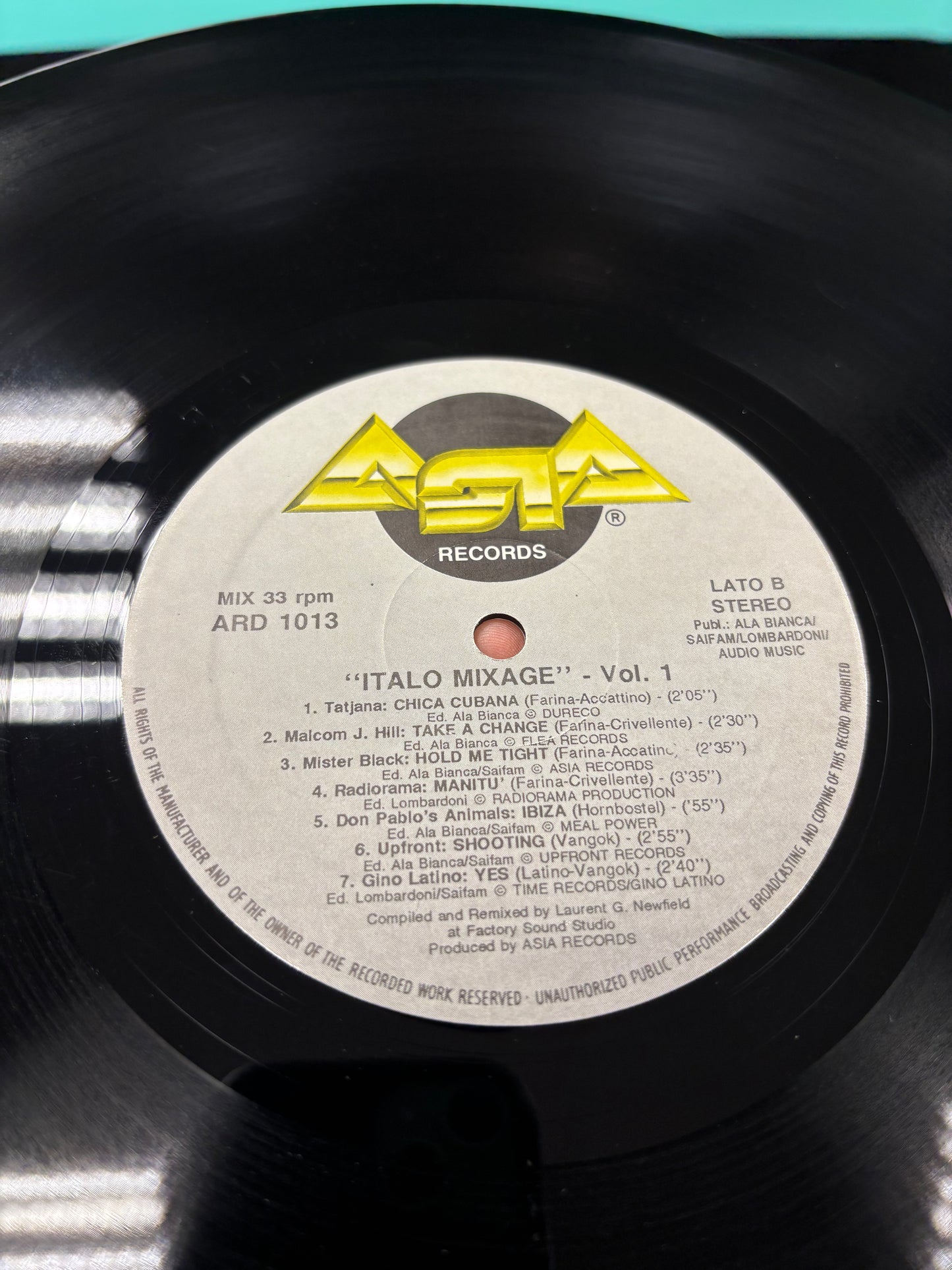 Italo-Mixage Vol.1, 12inch, Mixed, Only pressing, Asia Records, Italy 1988