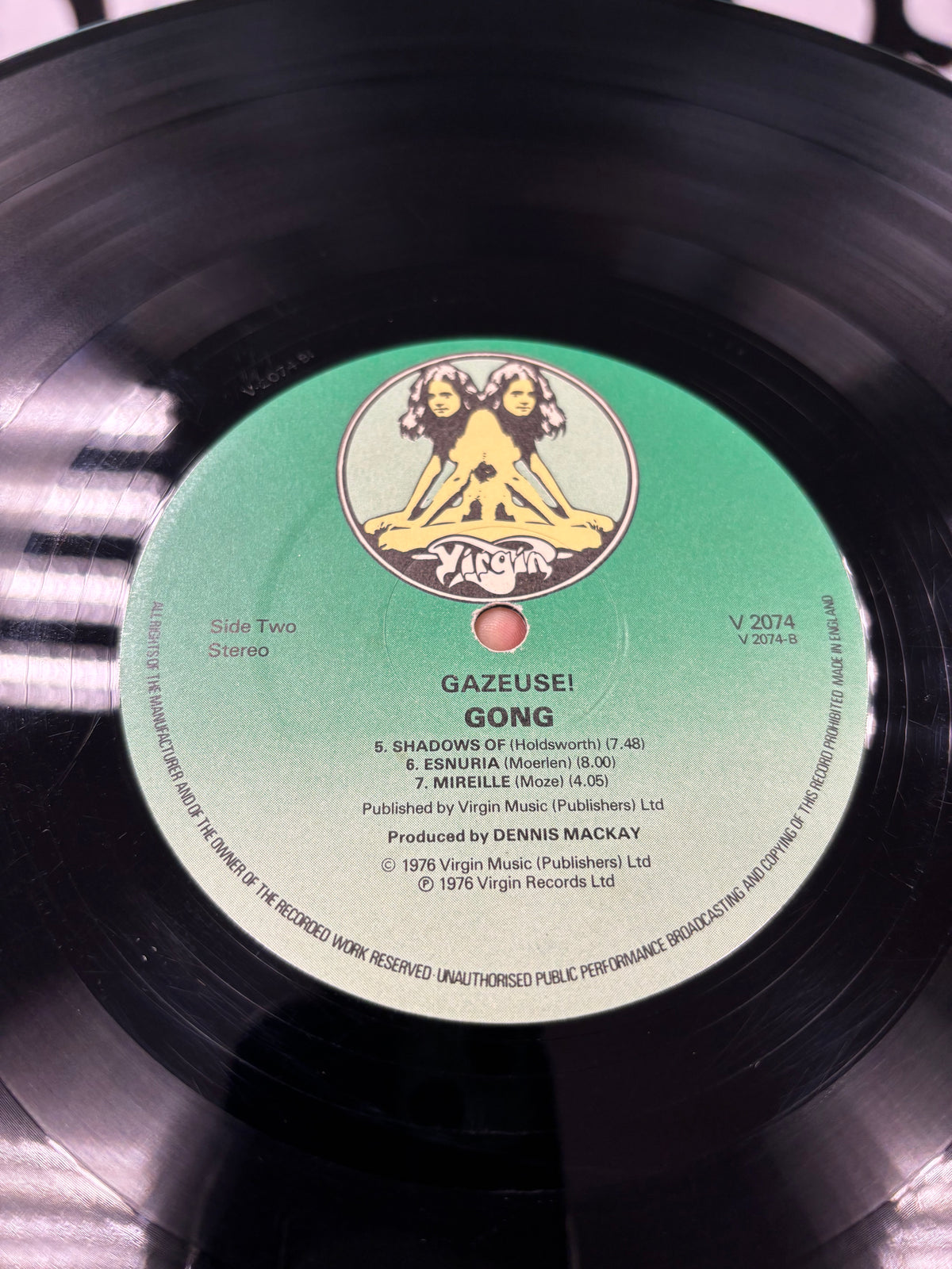 Gong: Gazeuse!, LP, Green Labels With Two-Virgins Logo, Virgin, UK 1976