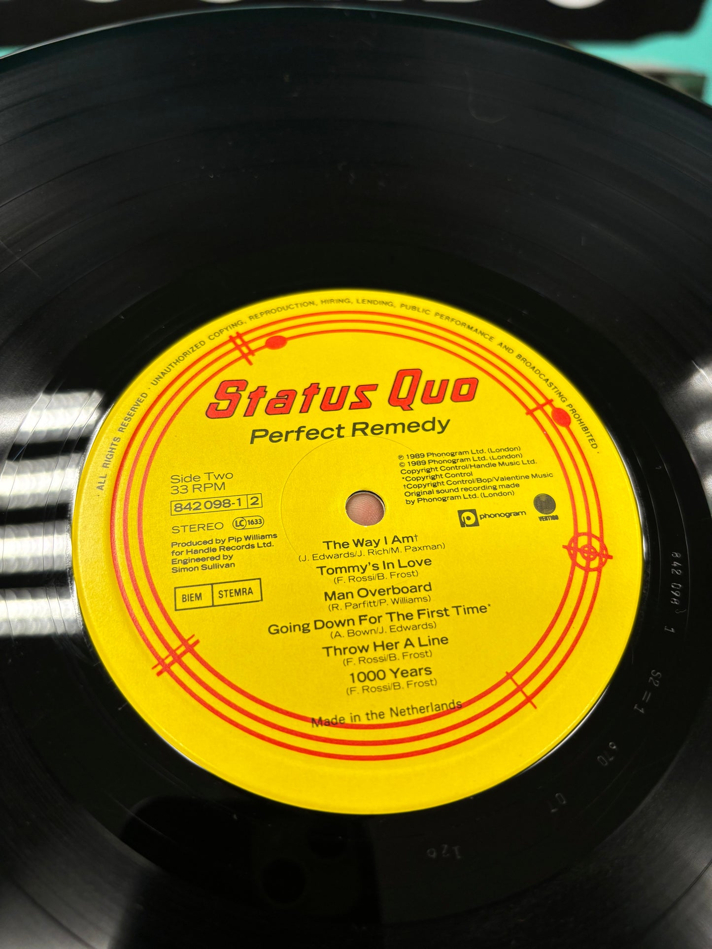 Status Quo: Perfect Remedy, LP, Vertigo, Phonogram, Europe 1989
