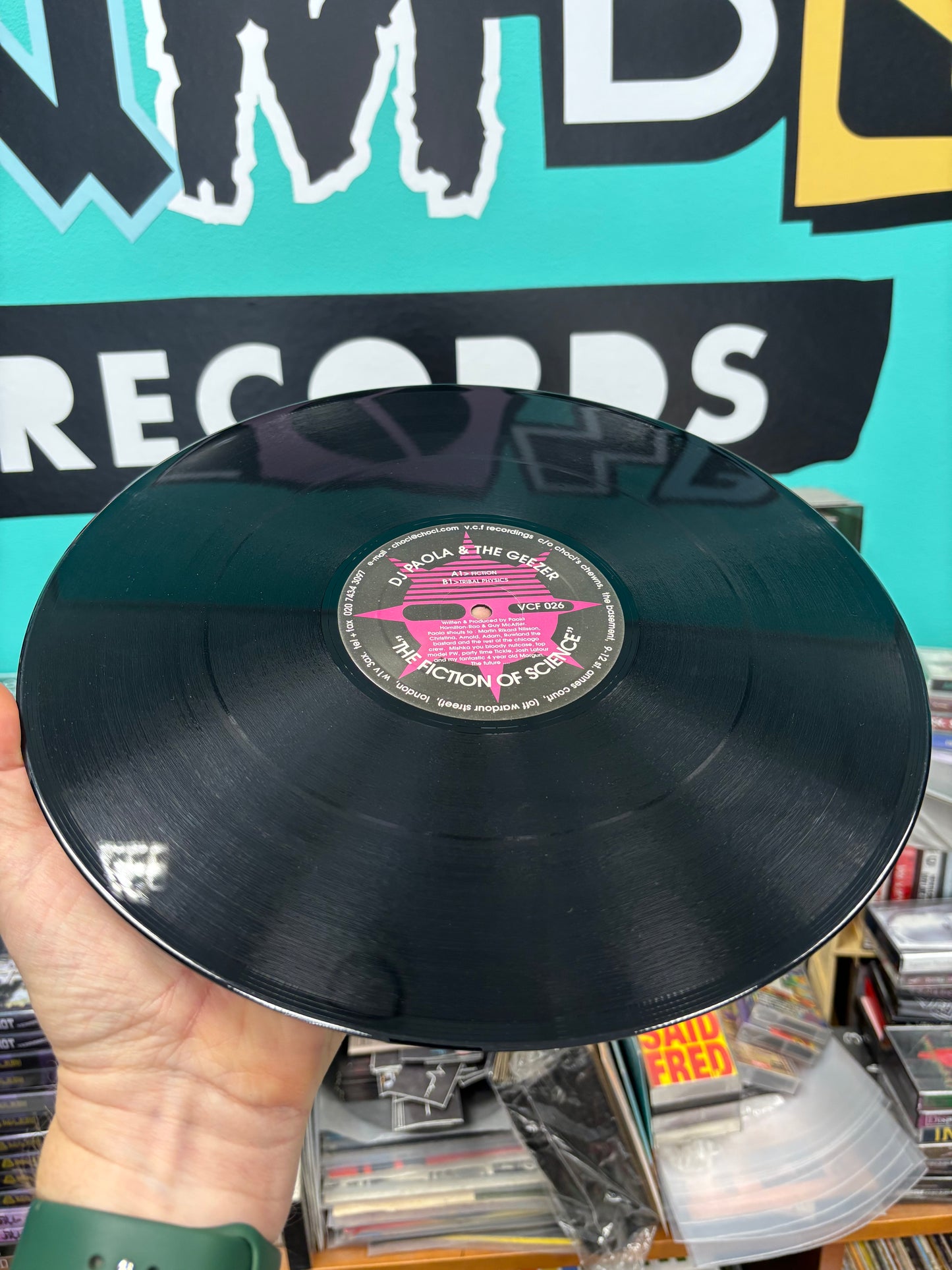 DJ Paola & The Geezer: The Fiction Of Science, 12inch, Only pressing, Voltage Controlled Frequencies, UK 2001