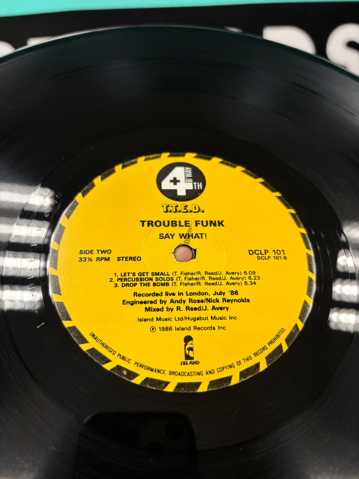 Trouble Funk: Say What!, LP, 1st pressing, 4th & Broadway, UK 1986