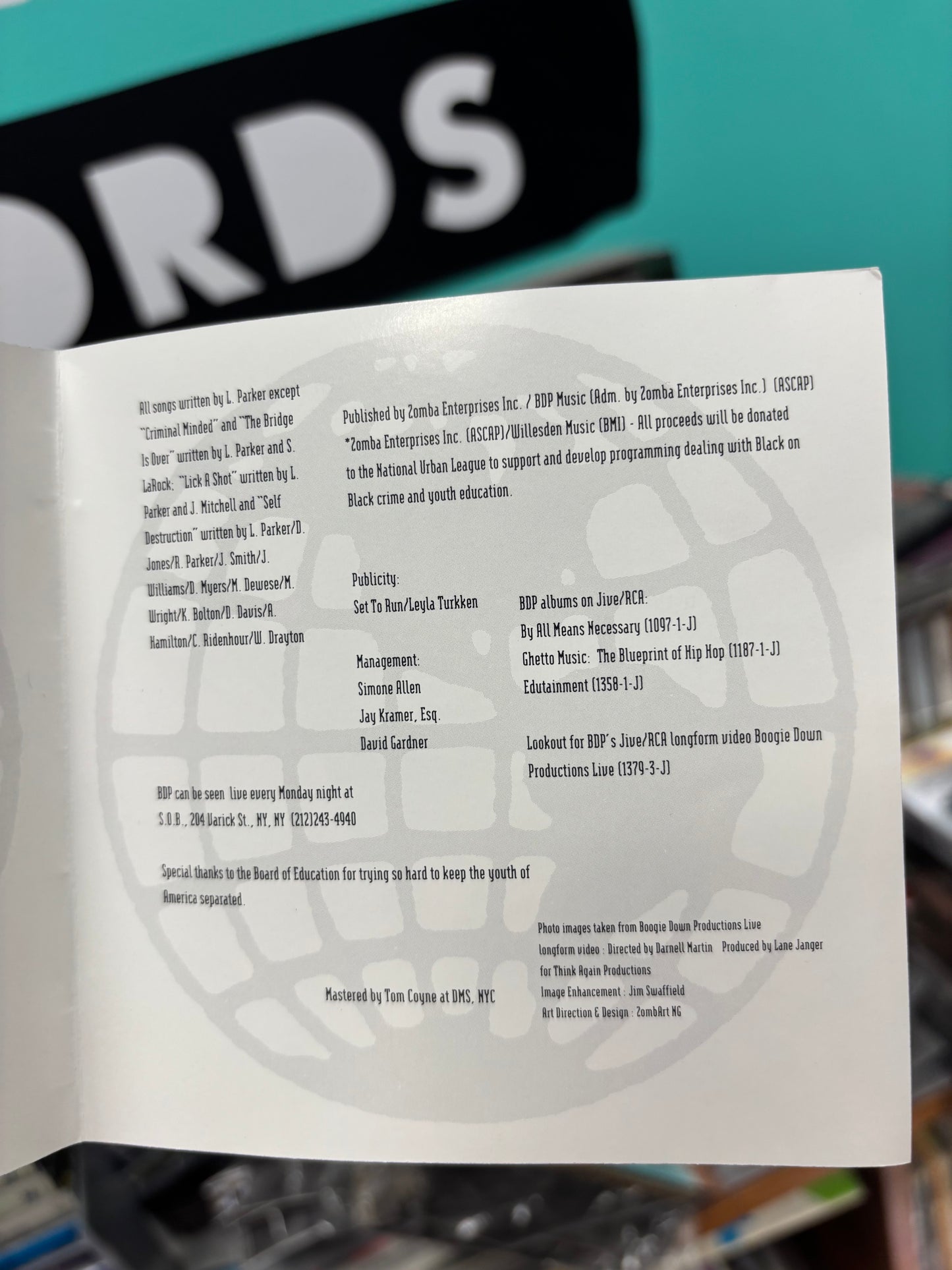 Boogie Down Productions: Live Hardcore Worldwide, CD, Jive, Europe 1991
