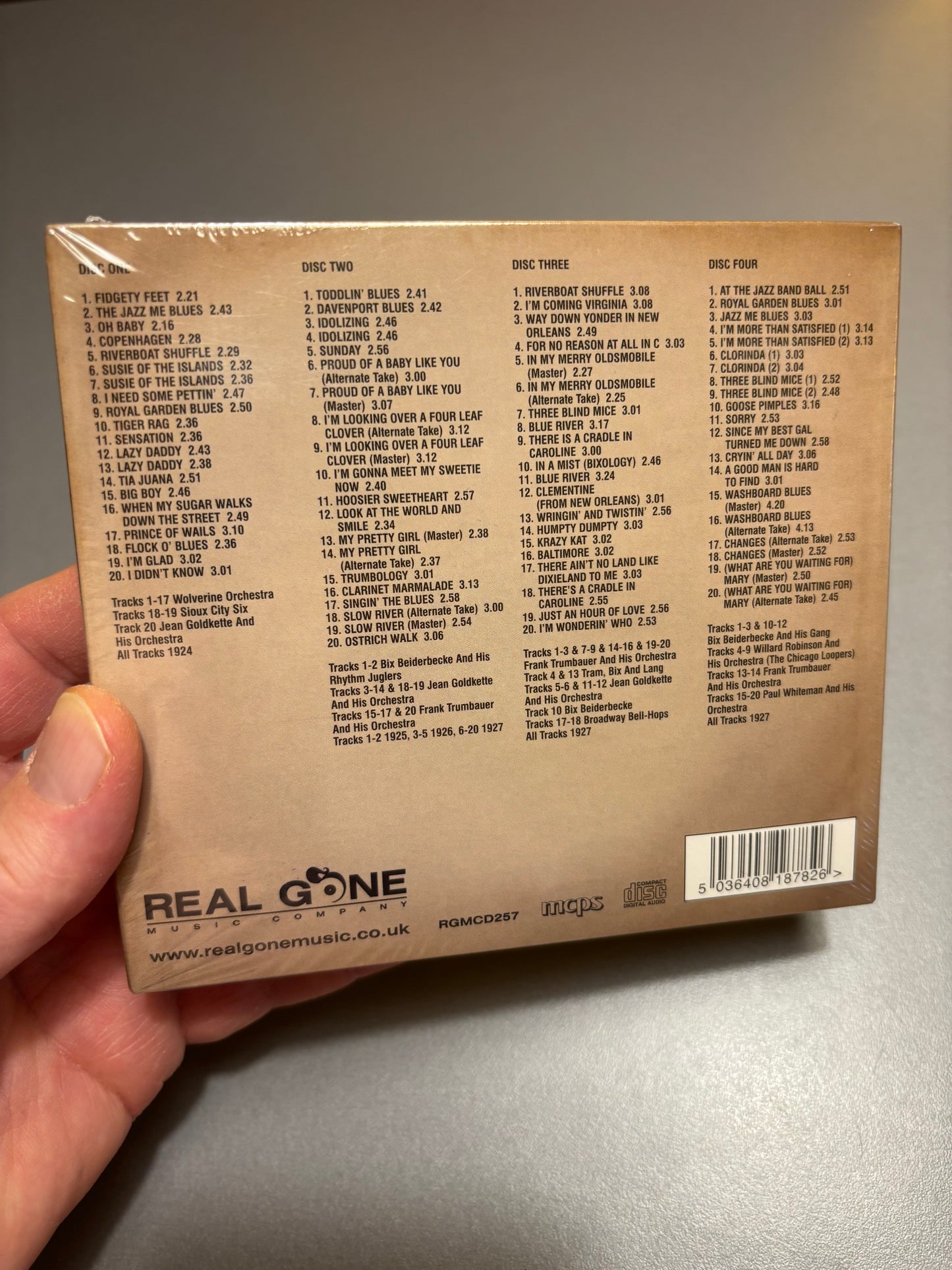 Bix Beiderbecke: Bixology 1924-1927 Volume One, 4CD, Compilation, Deluxe Edition, remastered, Eight Panel Digipak, Only pressing, Real Gone Music, UK 2017?