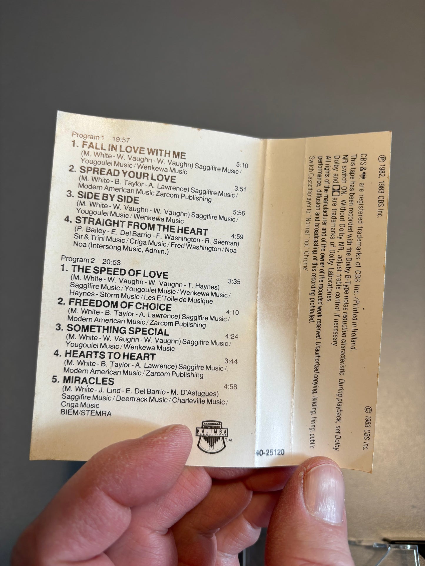 Earth, Wind & Fire: Powerlight, C-cassette, CBS, Europe 1983