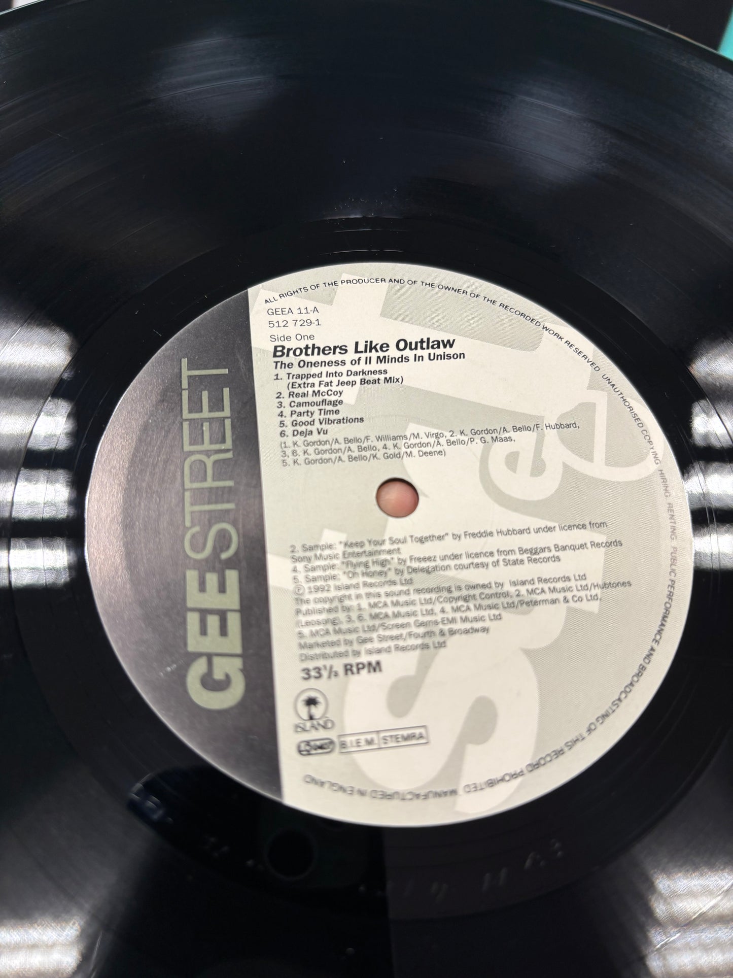 Brothers Like Outlaw: The Oneness Of II Minds In Unison, LP, Gee Street, Island Records, Europe 1992