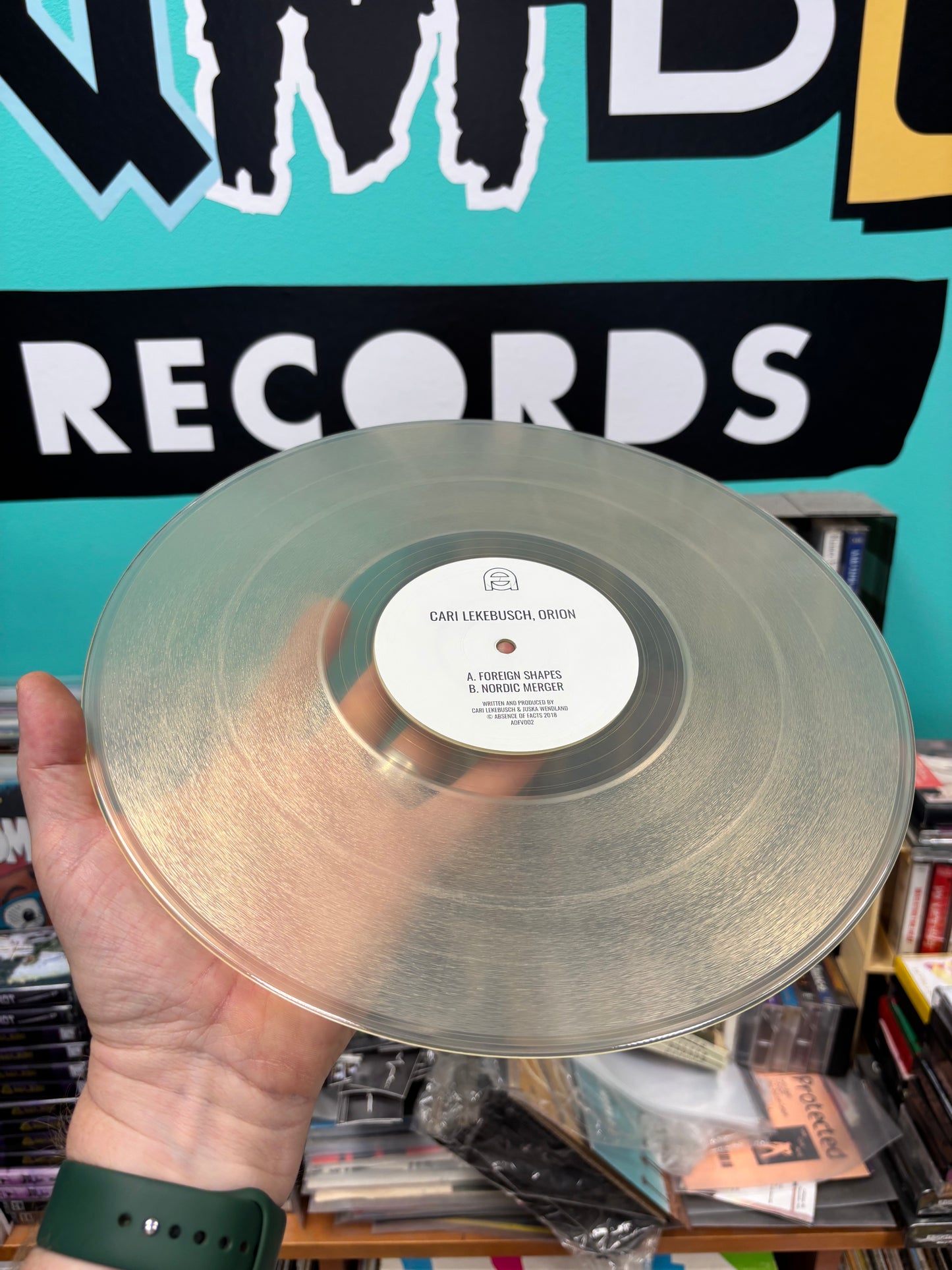 Cari Lekebush & Orion: Foreign Shapes, 12inch, Only pressing, Limited Edition, Transparent, Absence Of Facts, Finland 2018
