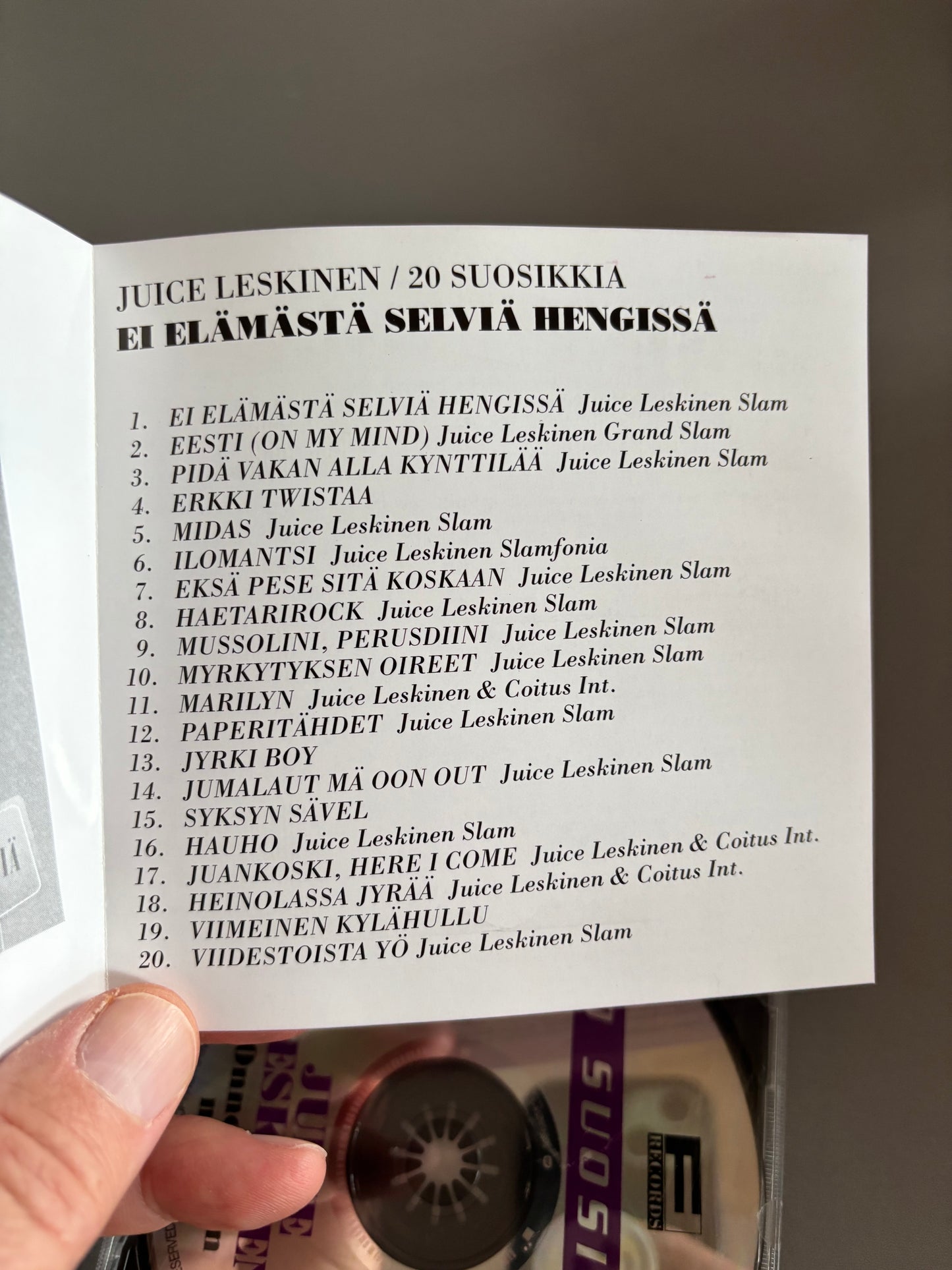 Juice Leskinen: Onnellinen Mies, 20 Suosikkia, CD, Only CD pressing, Compilation, Fazer Records, Finland 1997