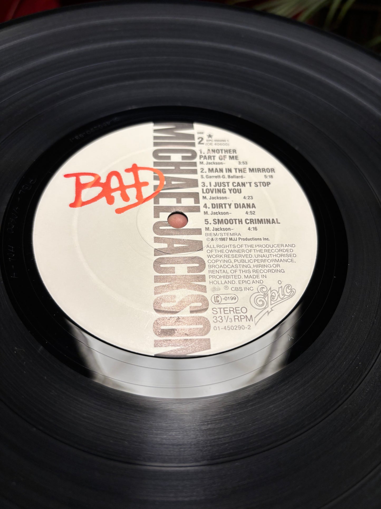 Michael Jackson: Bad, LP, gatefold, Epic, Europe 1987