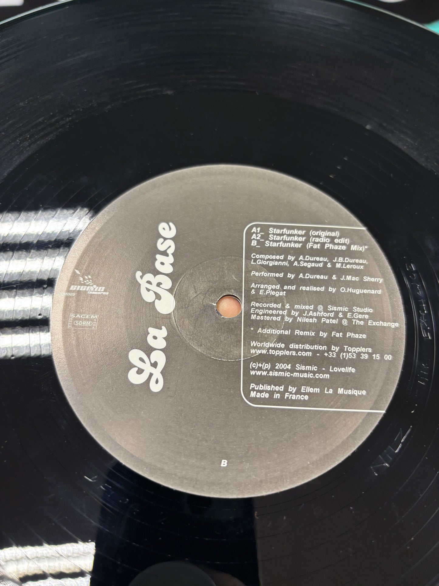 La Base: Starfunker, 12inch, Only official pressing, Sismic Music, France 2004