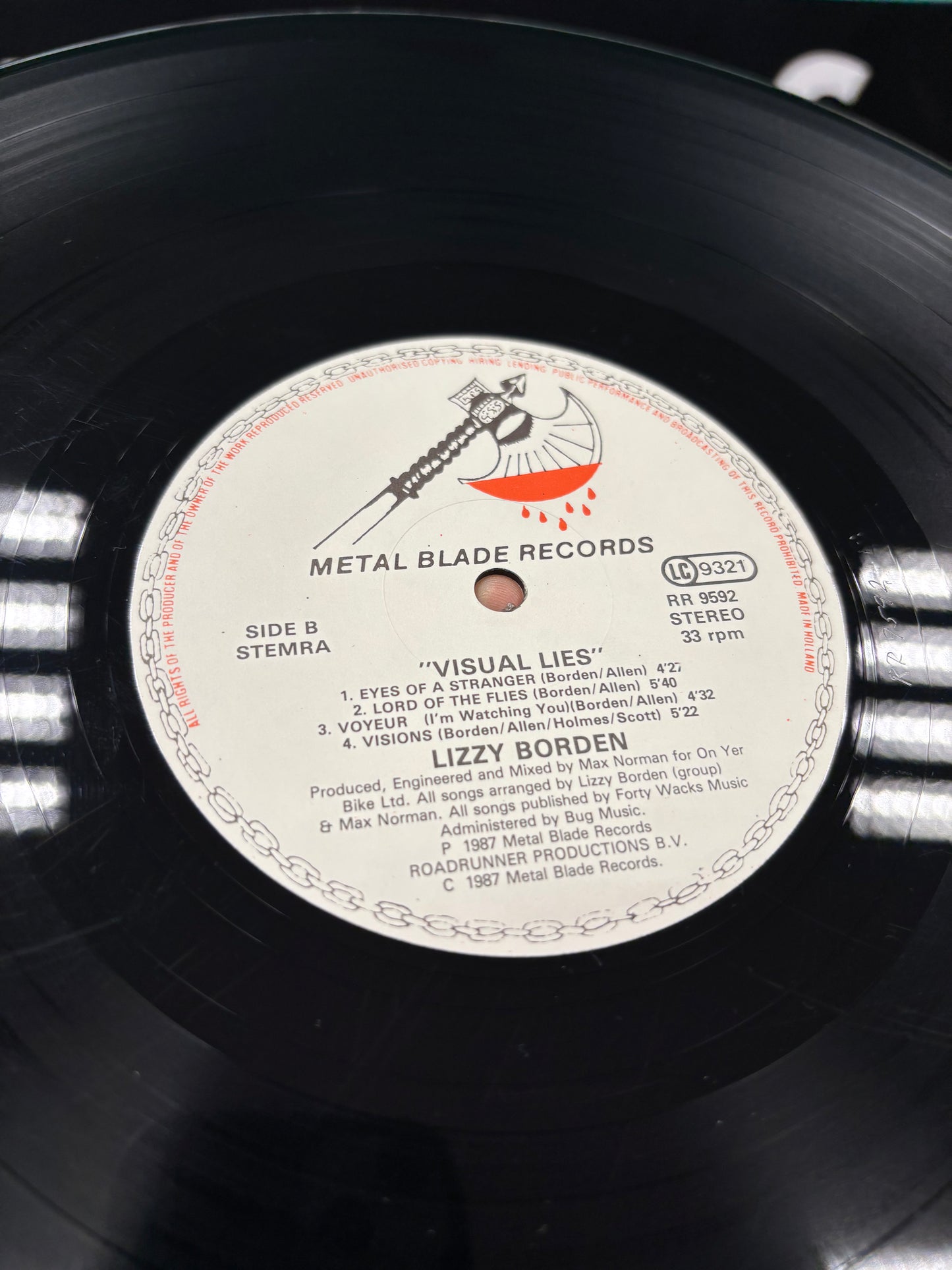 Lizzy Borden: Visual Lies, LP, Roadrunner Records, Europe 1987