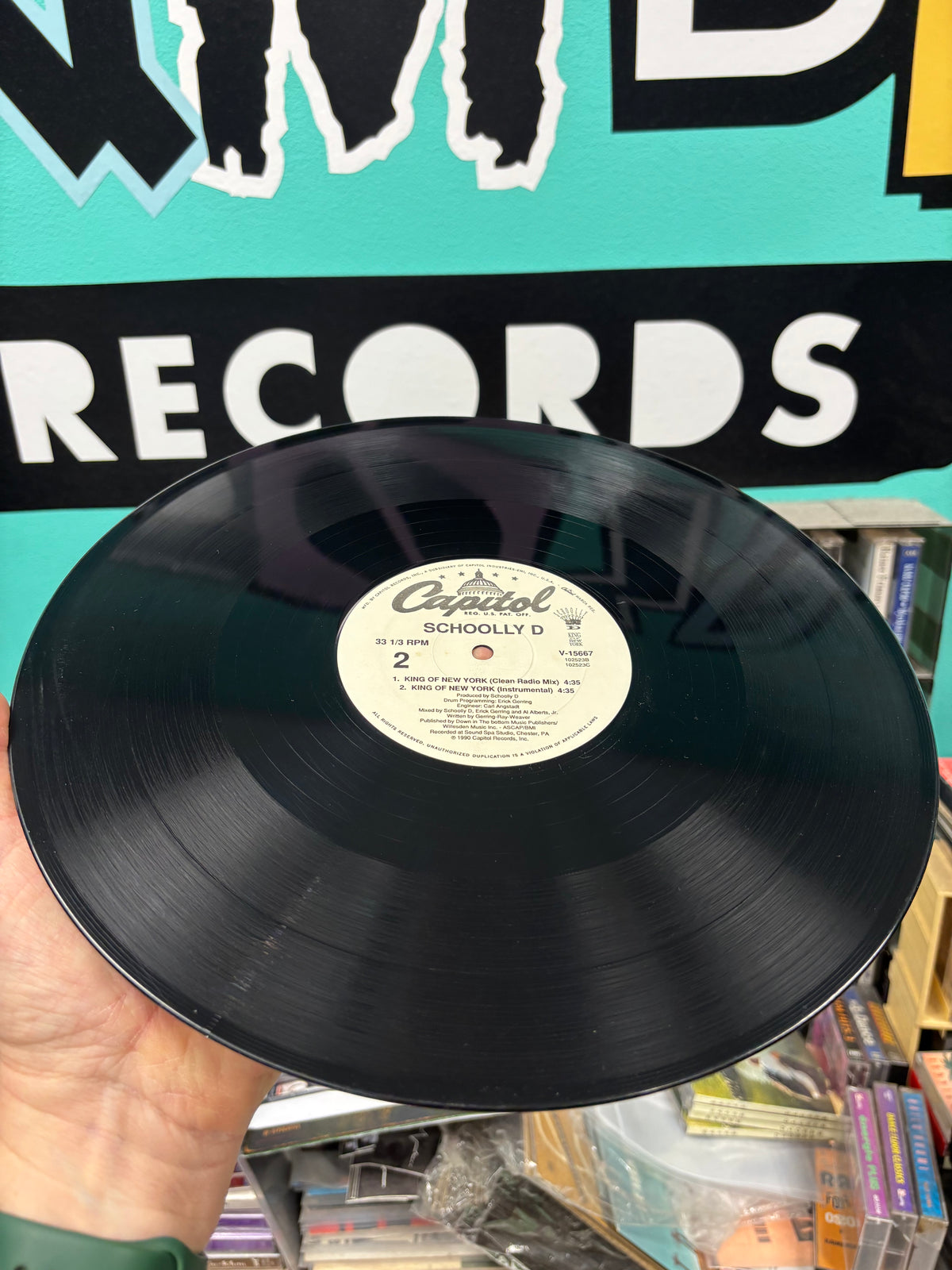 Schoolly D: King Of New York, 12inch, 1st pressing, Only official vinyl pressing, Capitol Records, US 1990