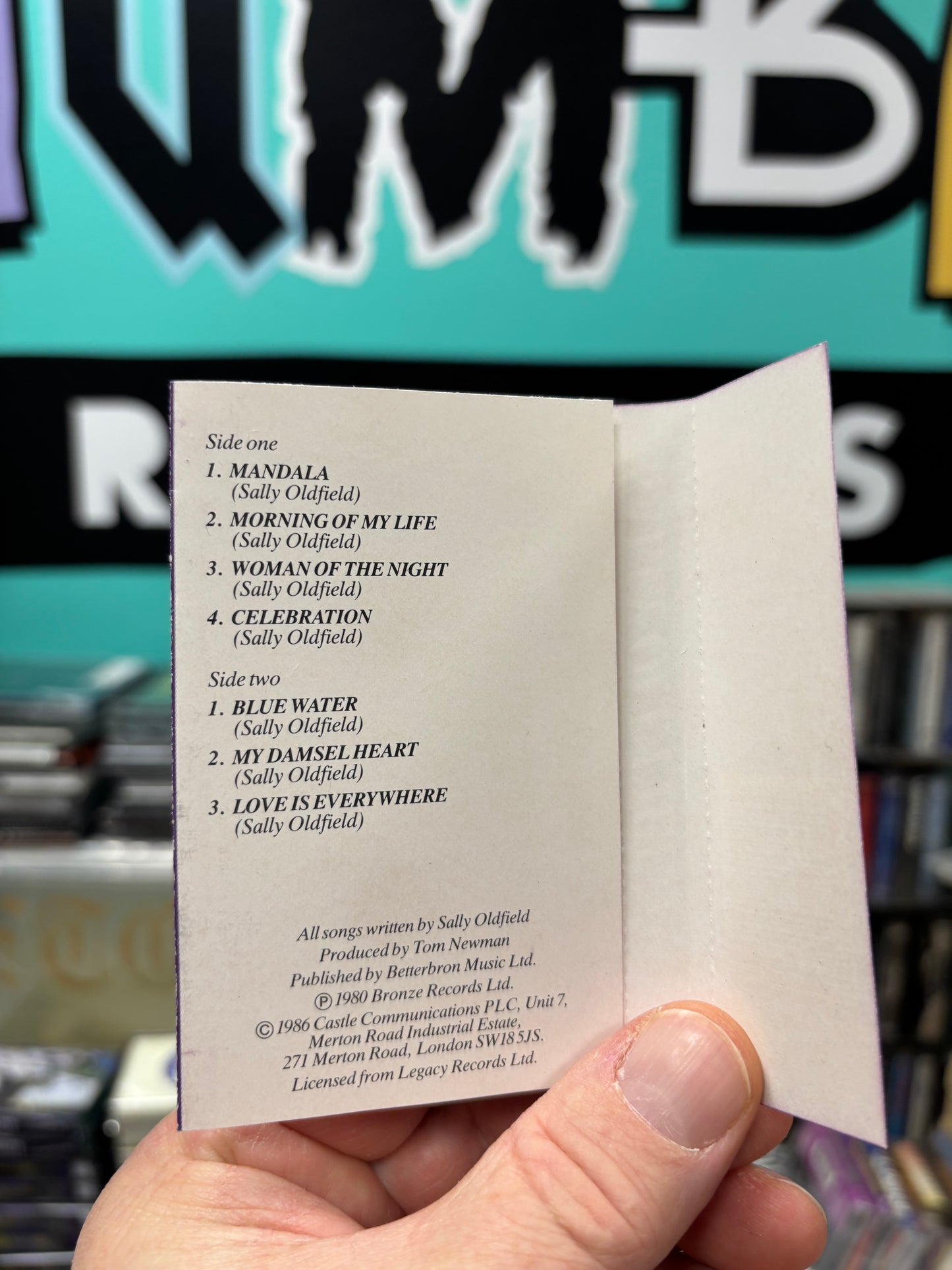 Sally Oldfield: Celebration, cassette, reissue, Castle Communications, UK & Europe 1986