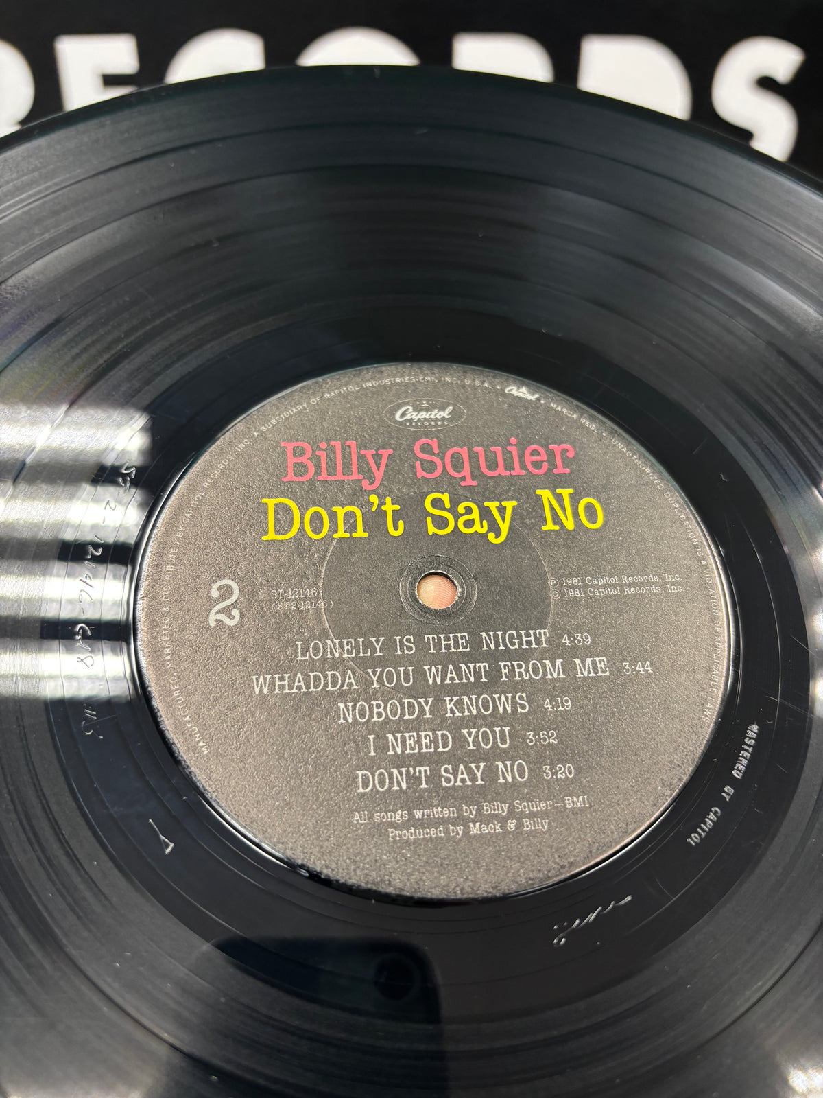 Billy Squier: Don’t Say No, LP, Winchester pressing, Capitol Records, US 1981