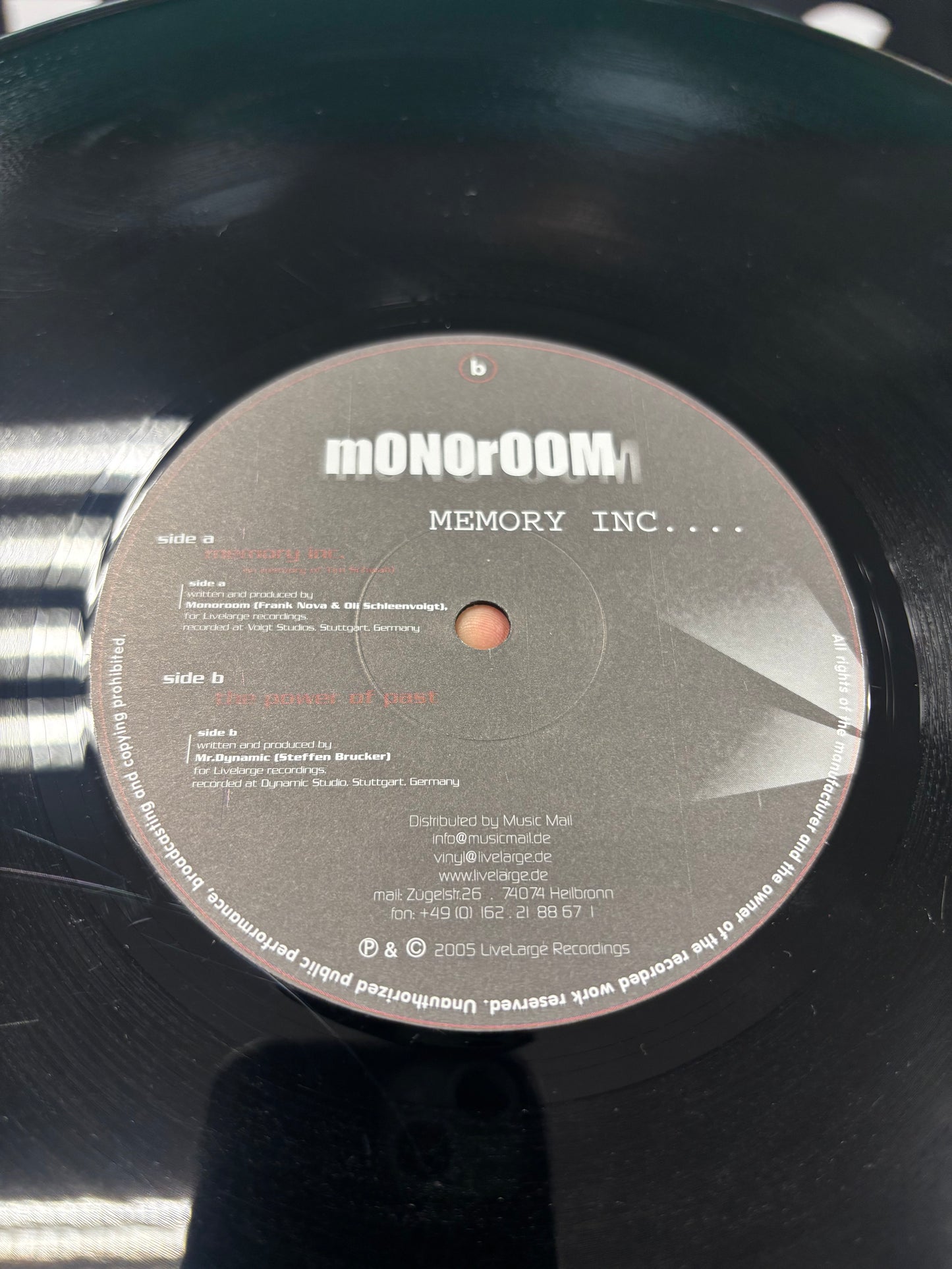 Monoroom & Mr. Dynamic: Memory Inc. (…In Amicitia Et Honor), 12inch, Only pressing, Livelarge Recordings, Germany 2005