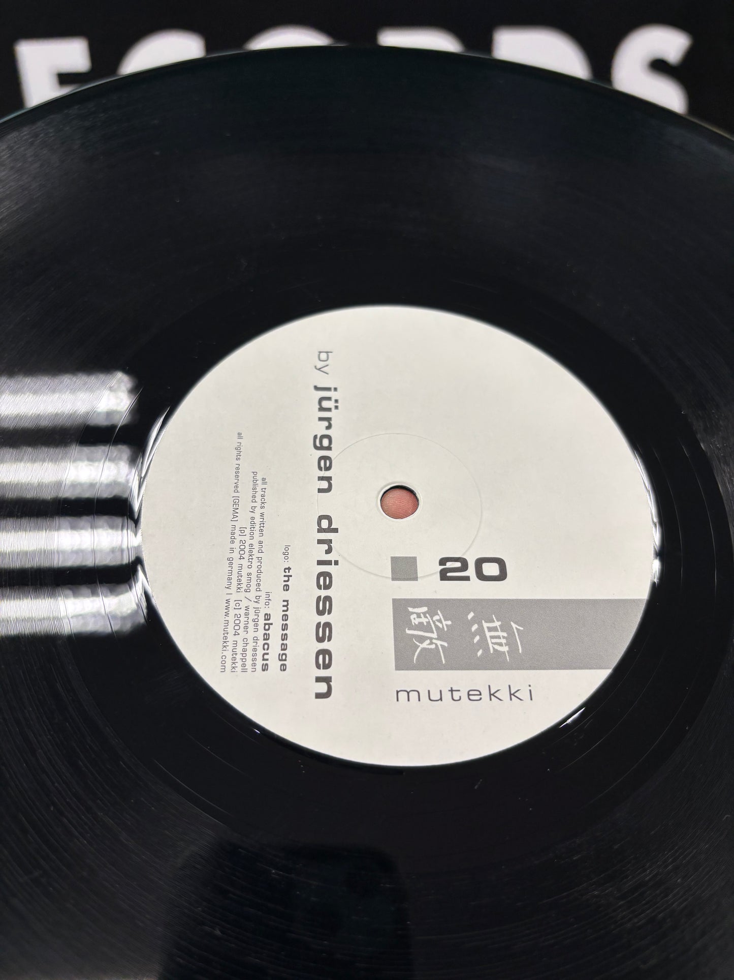 Jürgen Driessen: The Message/Abacus, 12inch, Only official pressing, Mutekki, Germany 2004