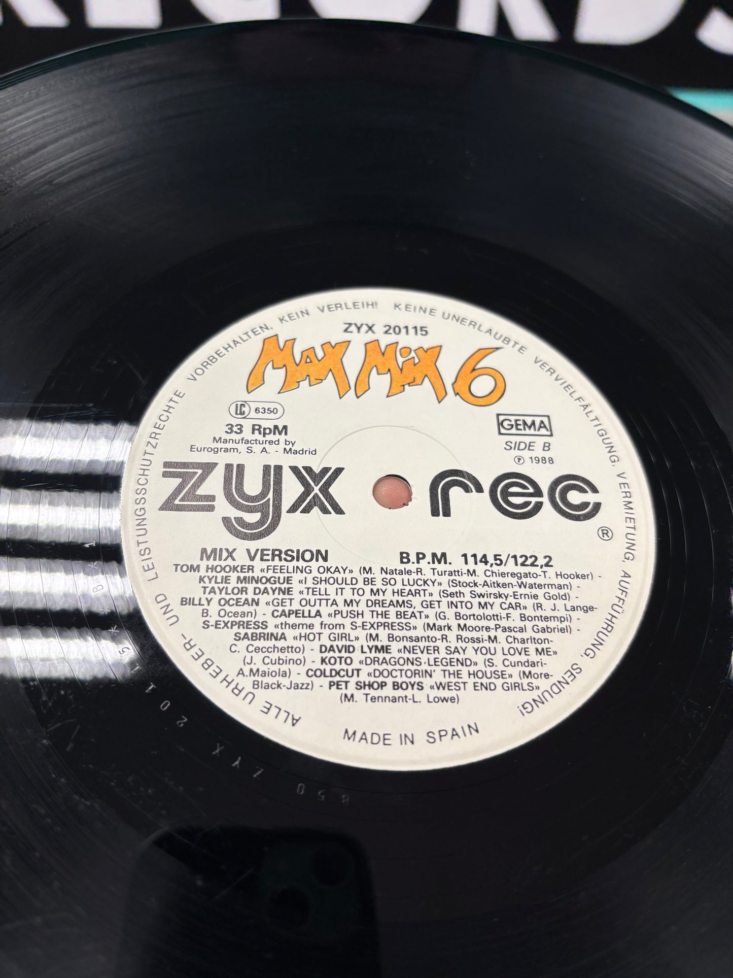 Max Mix 6 (ZYX Edition), LP, Mixed, Compilation, ZYX Records, Germany 1988