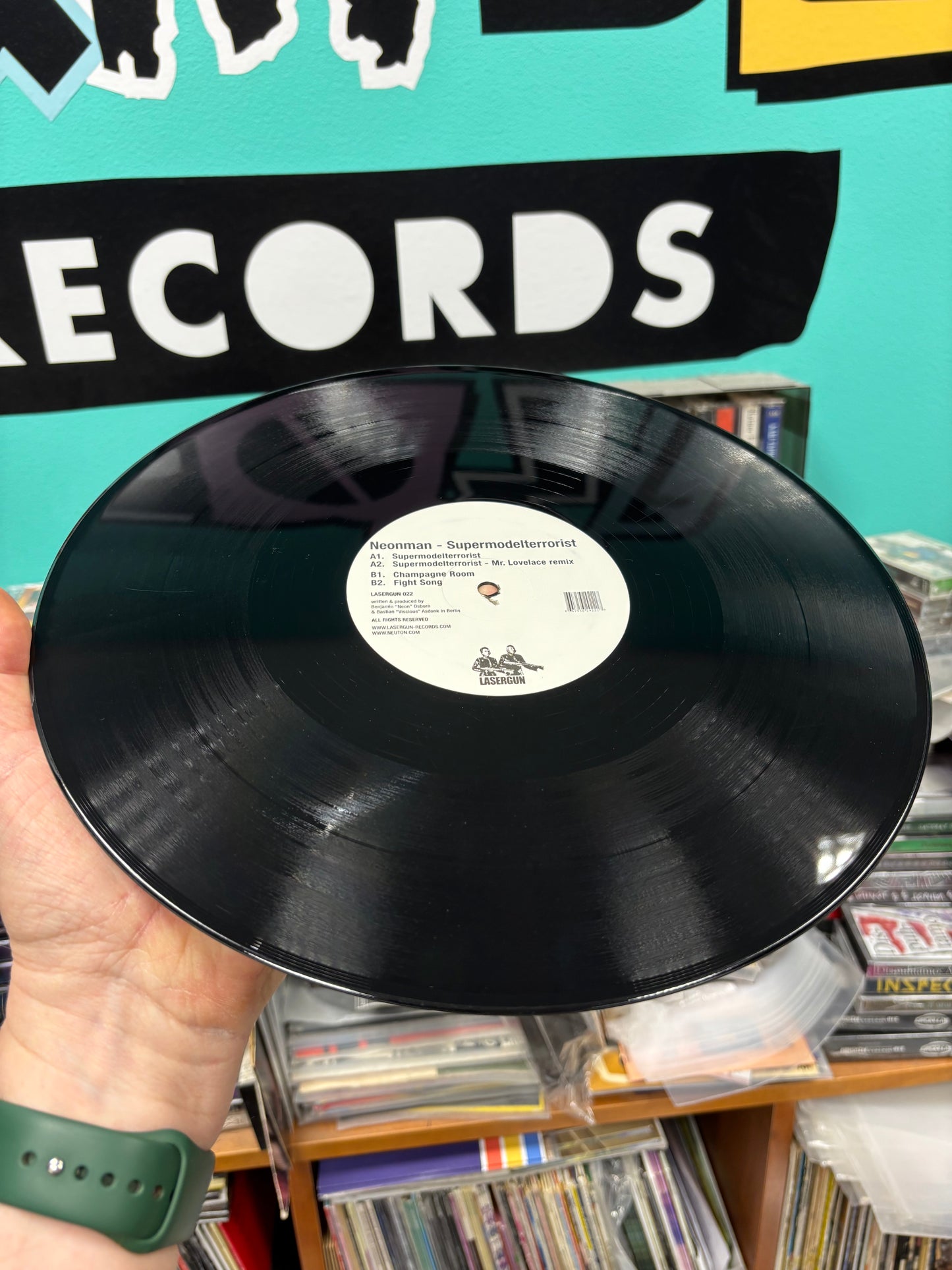 Neonman: Supermodelterrorist, 12inch, Only official pressing, Lasergun, Germany 2003