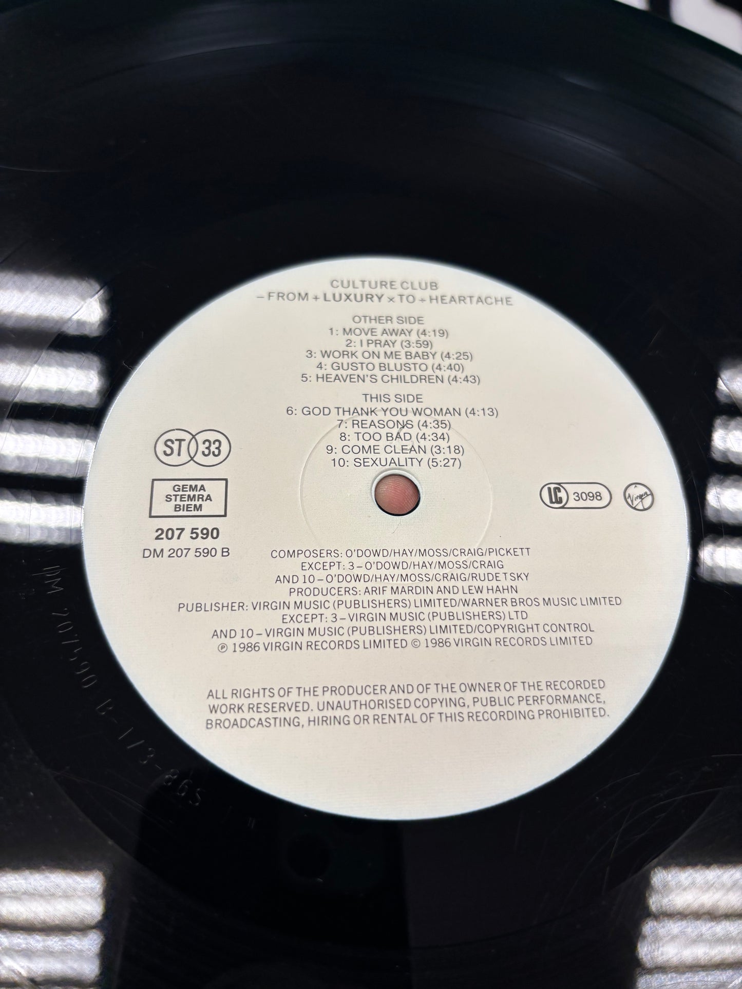 Culture Club: From Luxury To Heartache, LP, Virgin, Europe 1986