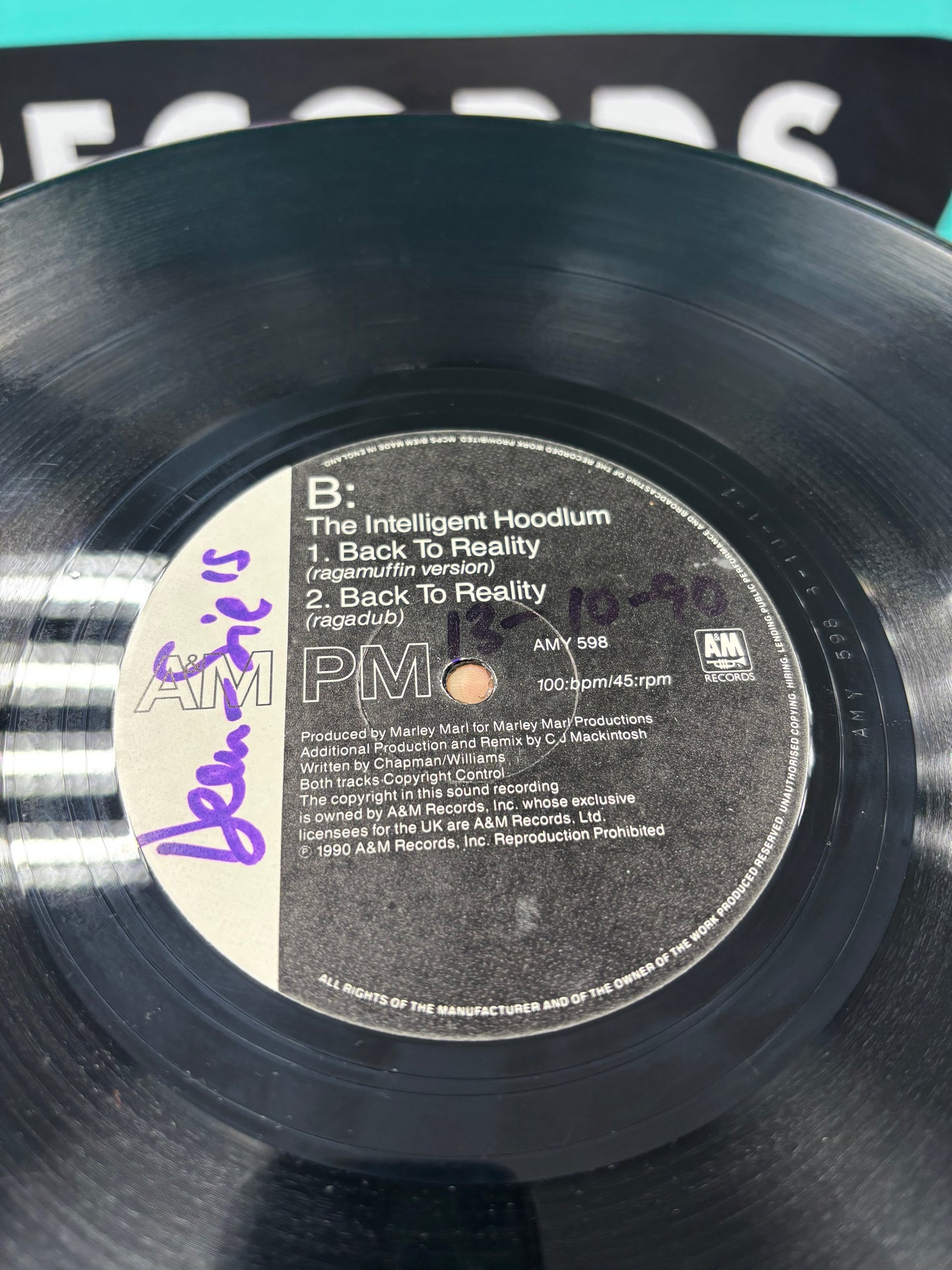 Intelligent Hoodlum: Back To Reality, 12inch, A&M PM, A&M Records, UK 1990