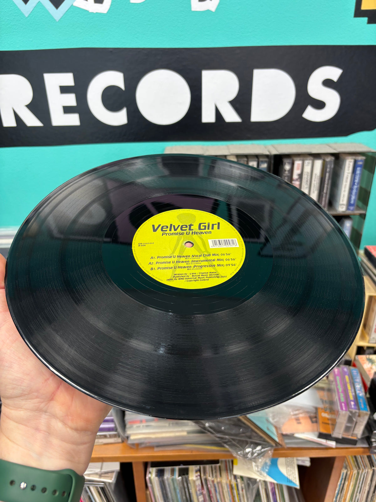Velvet Girl: Promise U Heaven, 12inch, Only pressing, Green Martian, Belgium 2002