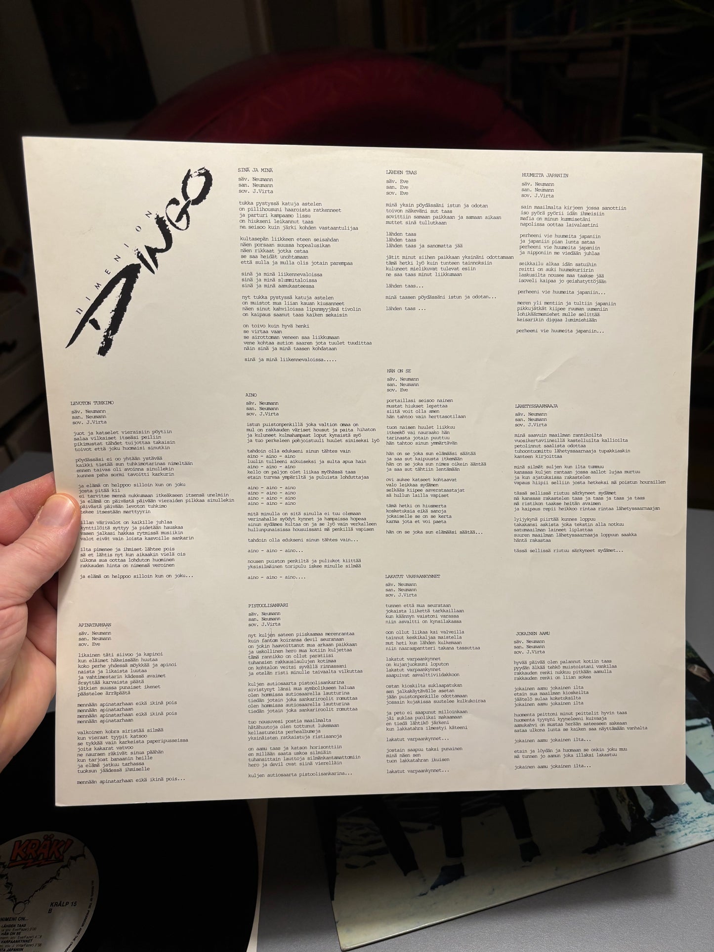 Dingo: Nimeni on Dingo, LP, 1st pressing, Kräk!, Finland 1984