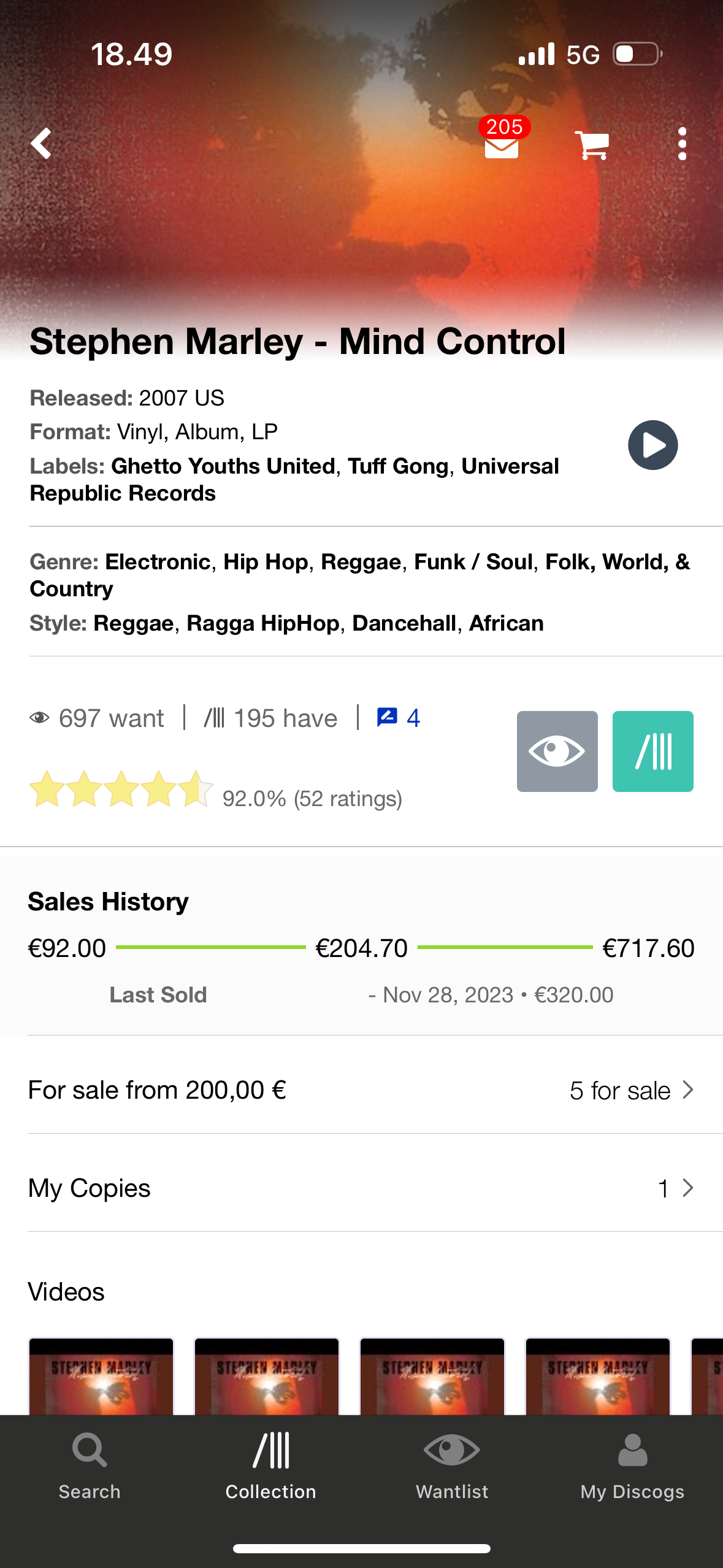 HULLU VARASTOALE -20%‼️‼️‼️Stephen Marley: Mind Control, 2LP, Only vinyl pressing, US 2007