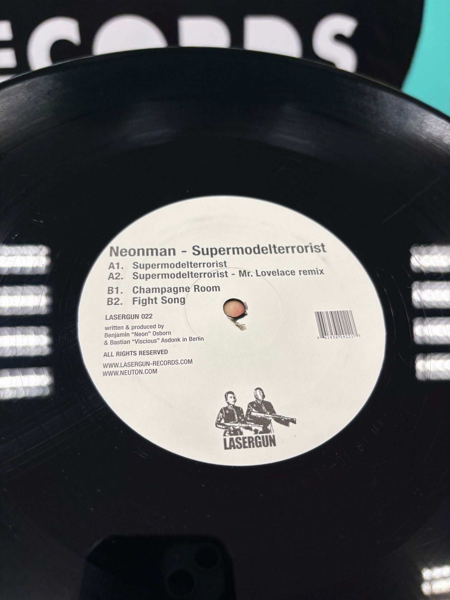 Neonman: Supermodelterrorist, 12inch, Only official pressing, Lasergun, Germany 2003