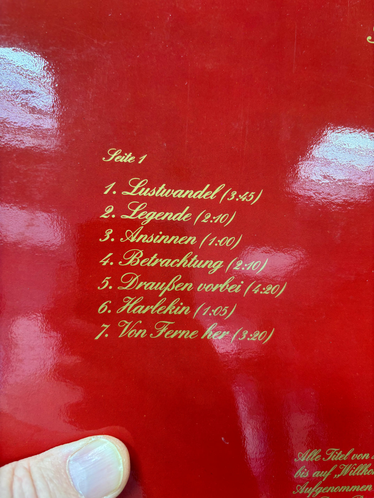 Roedelius: Lustwandel, LP, 1st pressing, Sky Records, Germany 1981
