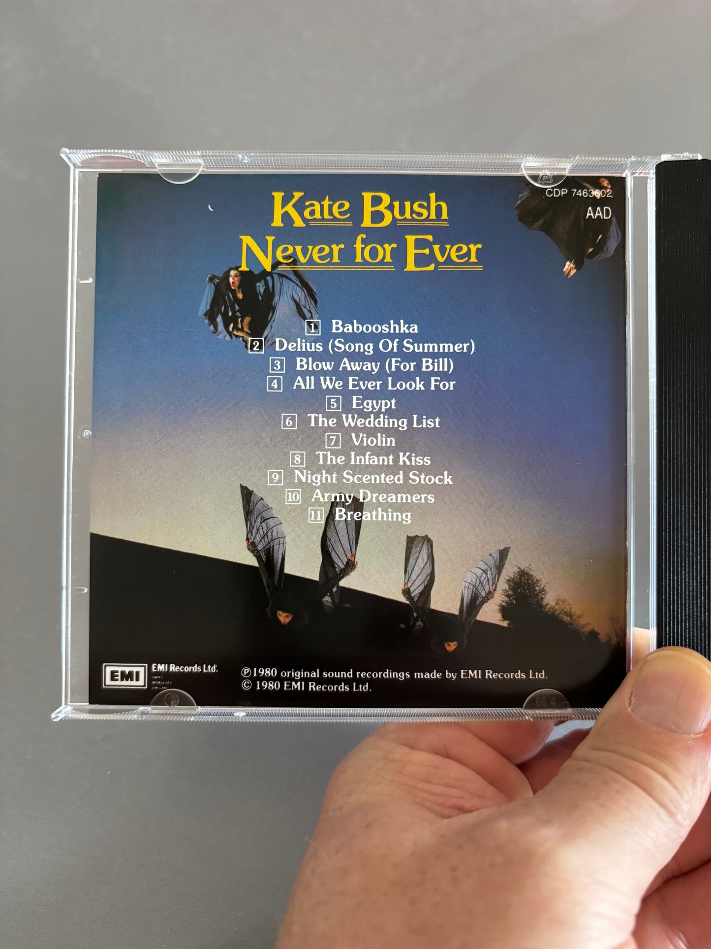 Kate Bush: Never for Ever, CD, reissue, optimal media production press, EMI, Europe year?