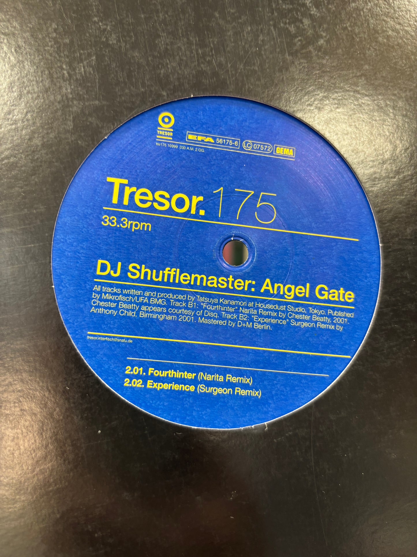 DJ Shufflemaster: Angel Gate, 12inch, Only official pressing, Tresor, Germany 2001