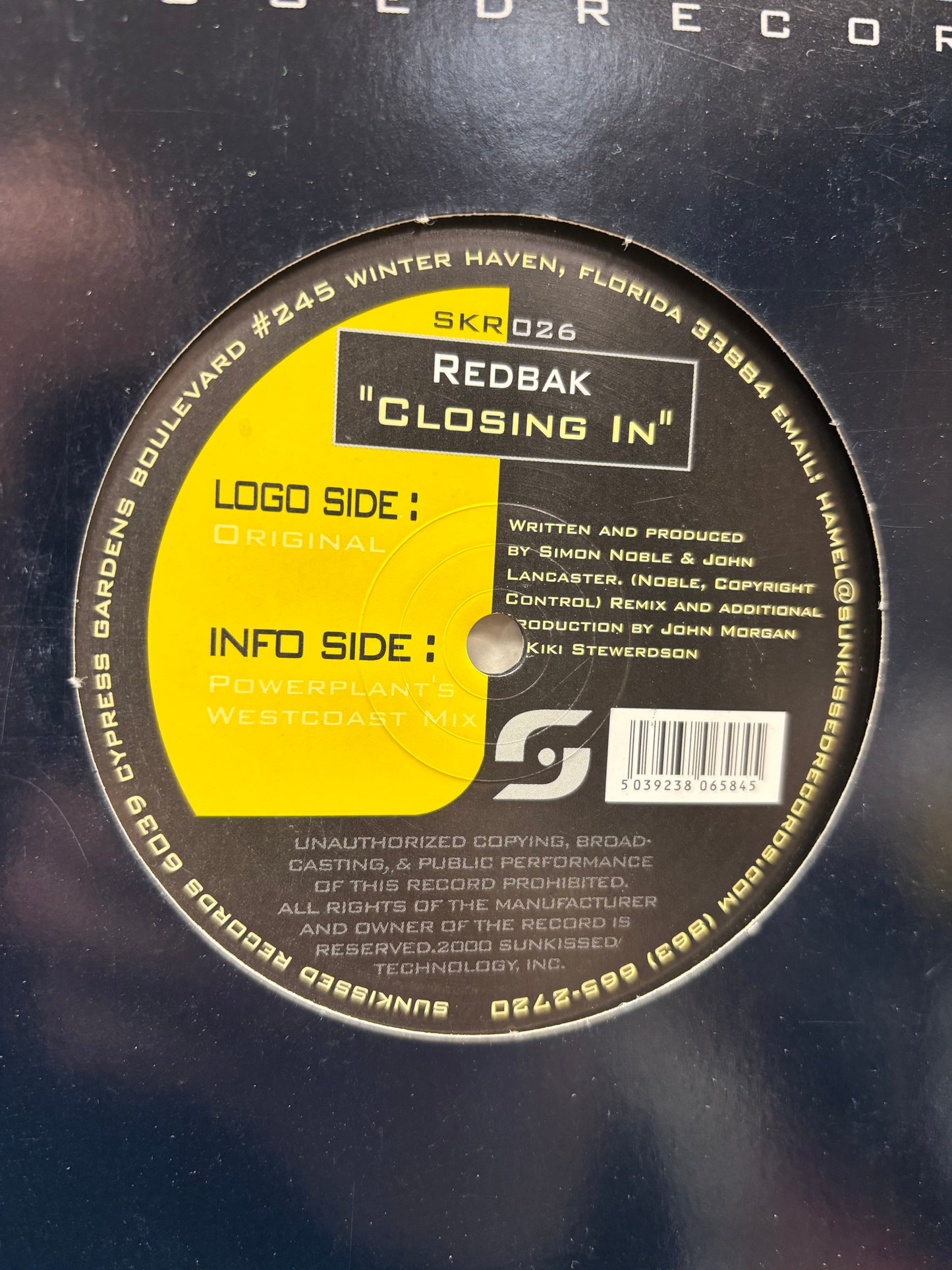 Redbak: Closing In, 12inch, Only official pressing, Sunkissed Records, US 2002