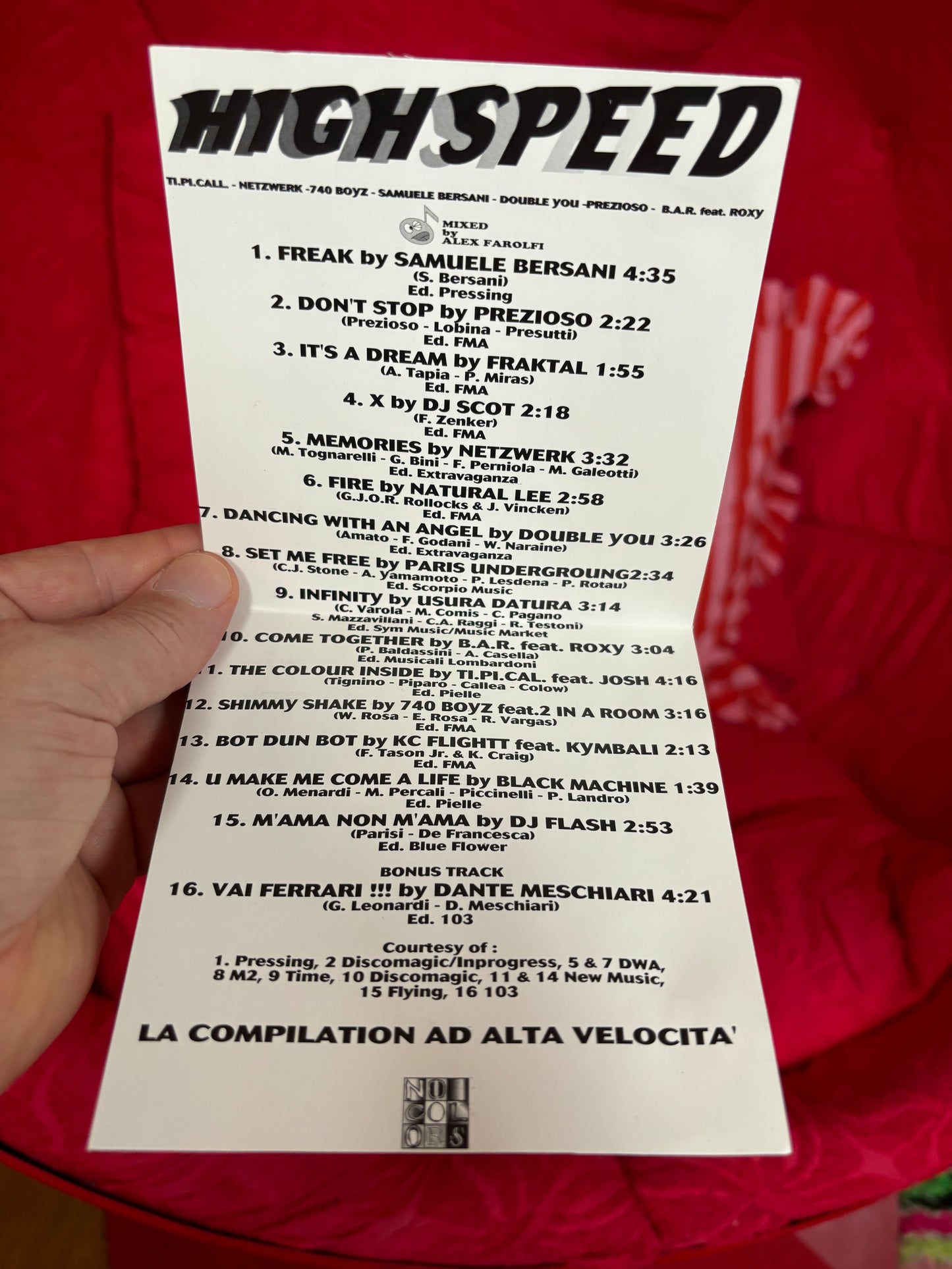 High Speed - La Compilation Ad Alta Velocità, CD, Mixed, Only CD pressing, No Colors, Italy 1995