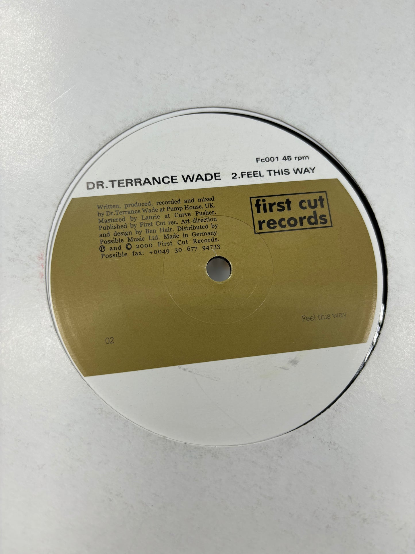 Dr. Terrance Wade: Pick It Up/Feel This Way, 12inch, Only pressing, First Cut, Germany 2000