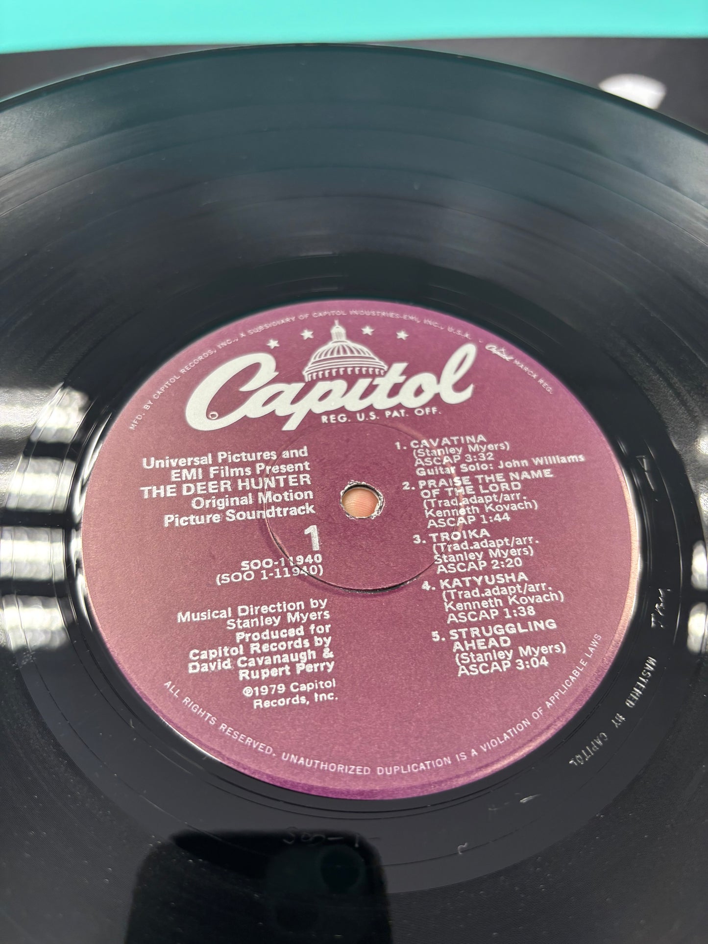 The Deer Hunter (Original Motion Picture Soundtrack), LP, OG pressing, Capitol Records, US 1979