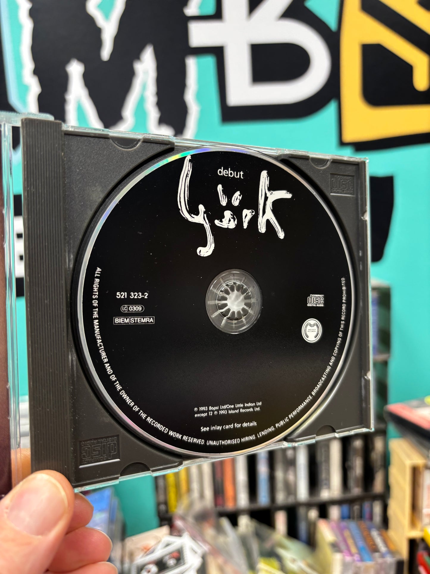 Björk: Debut, CD, reissue, Universal M & L UK pressing, Mother Records, Europe year?