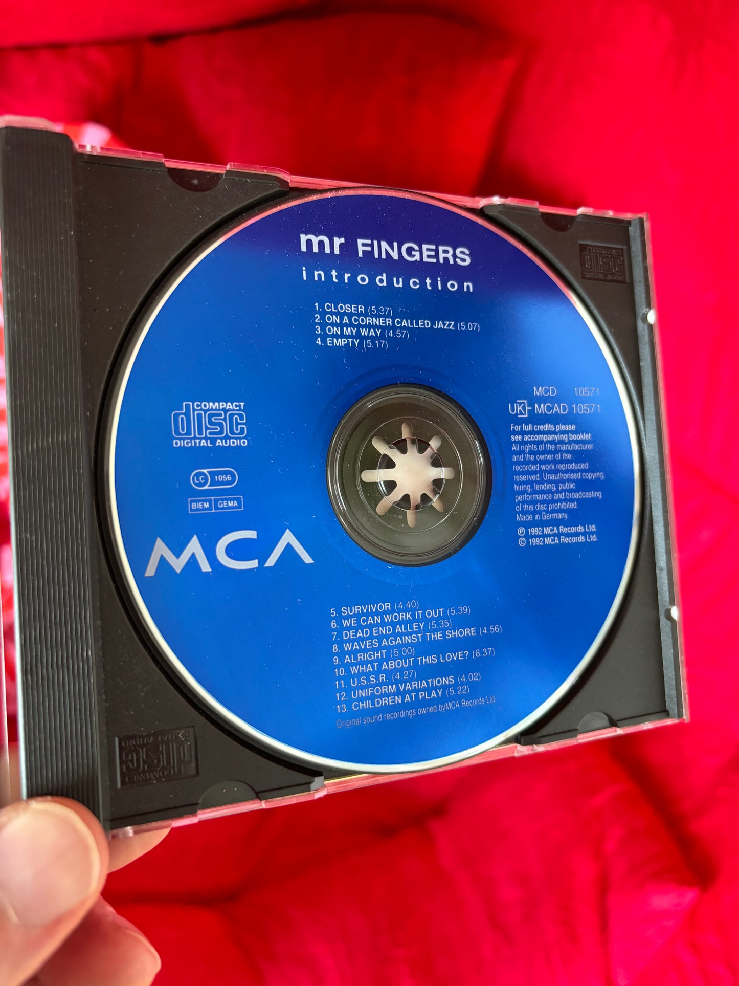 Mr Fingers: Introduction, CD, MCA Records, UK & Europe 1992