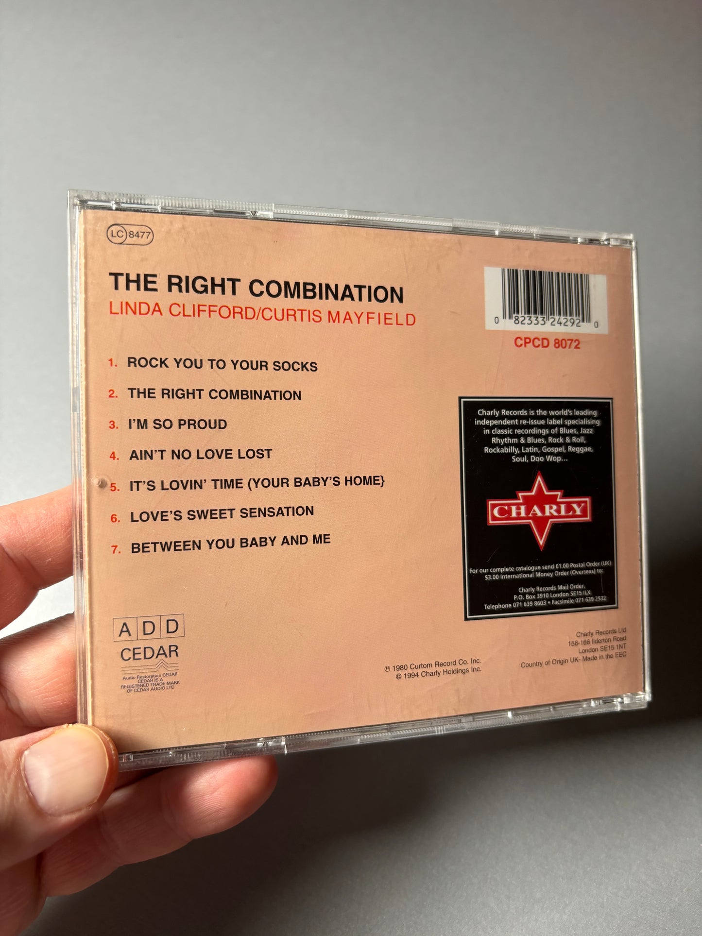 Linda Clifford/Curtis Mayfield: The Right Combination, CD, reissue, Charly Groove, UK 1994