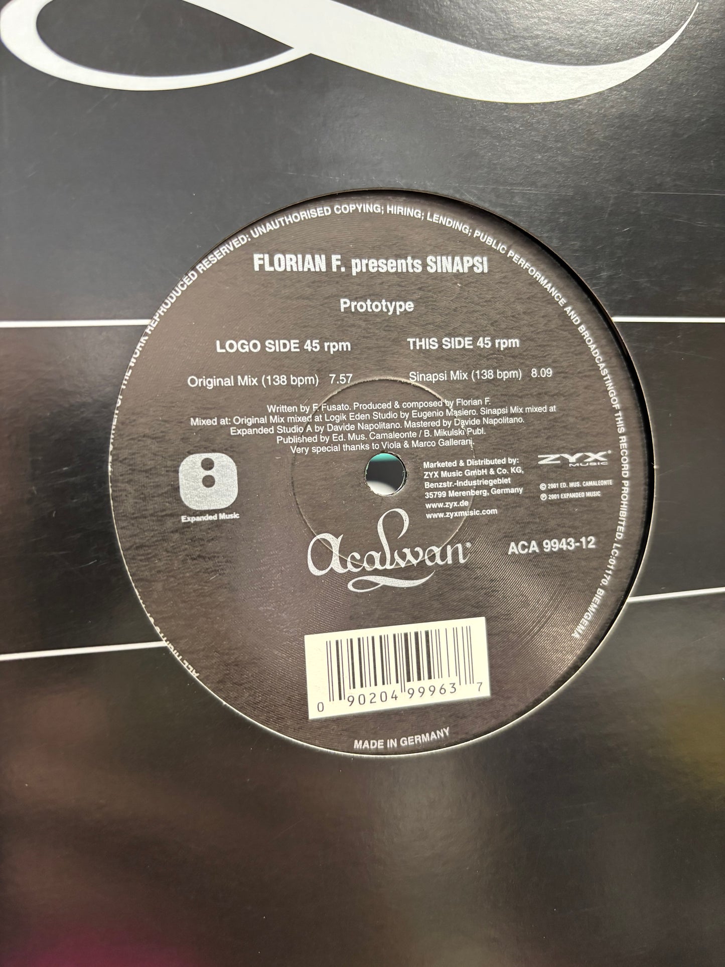 Florian F: Prototype, 12inch, Acalwan, Germany 2001