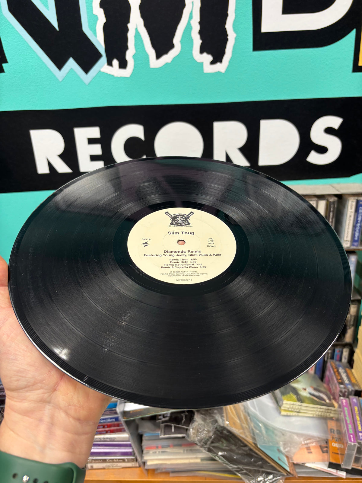 Slim Thug: Diamonds (Remix), 12inch, 1st pressing, Geffen Records, Boss Hogg Outlawz, US 2005