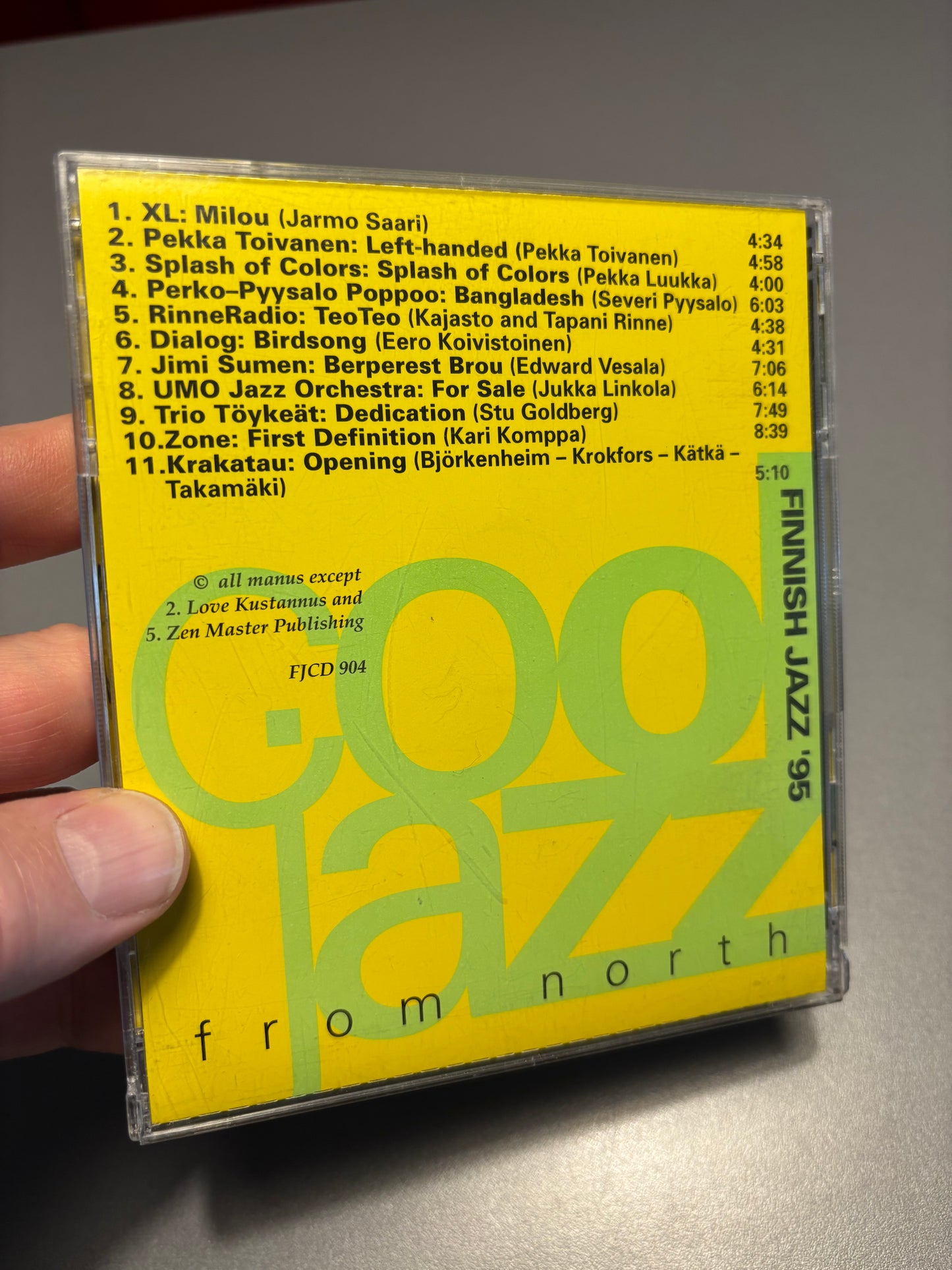 Finnish Jazz ’95 - Cool Jazz From North, CD, Only pressing, FIMIC, Scandinavia 1995