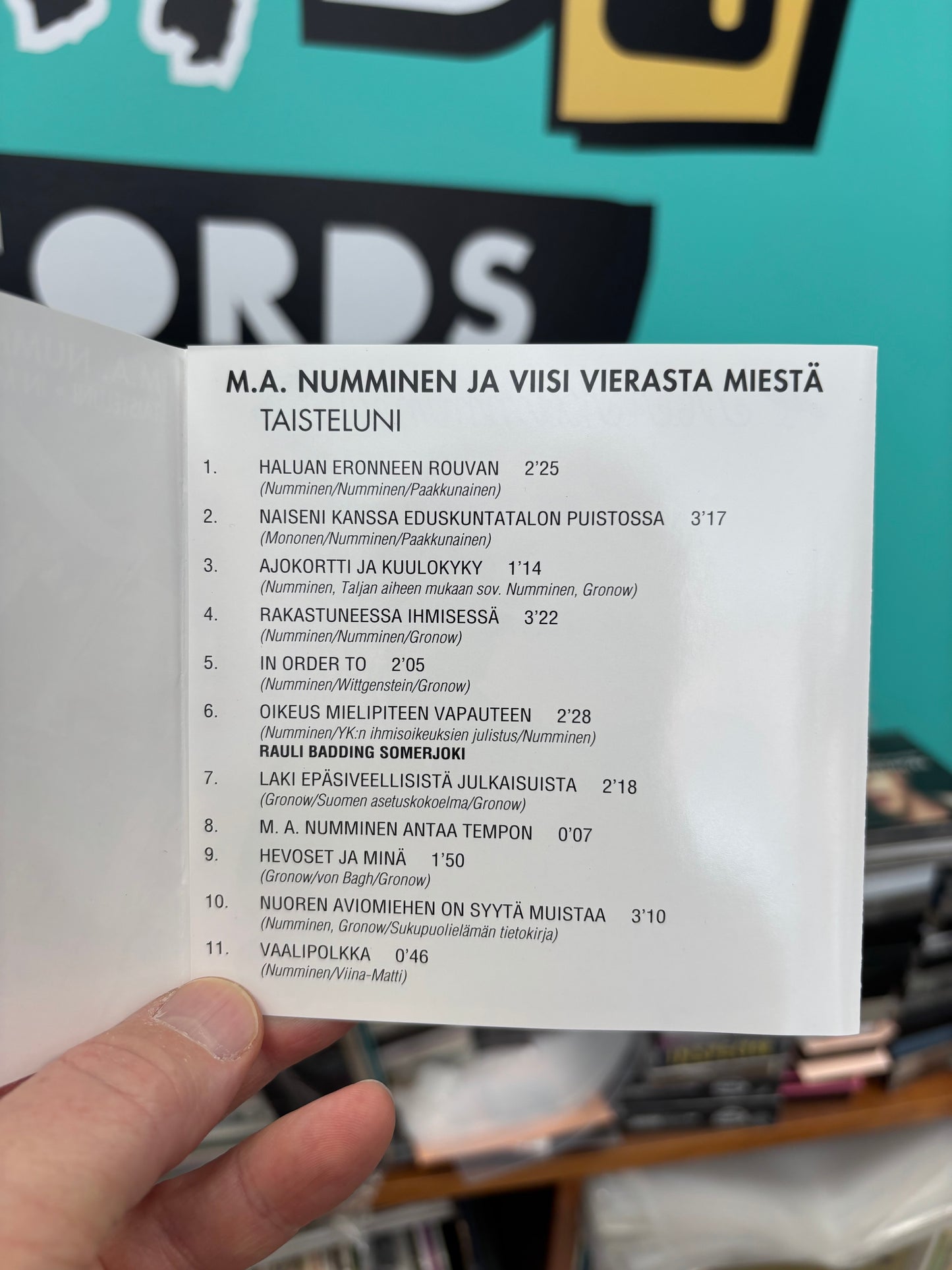 M.A. Numminen - Taisteluni -In Memoriam, CD, Only CD pressing, Love Records, Finland 1994