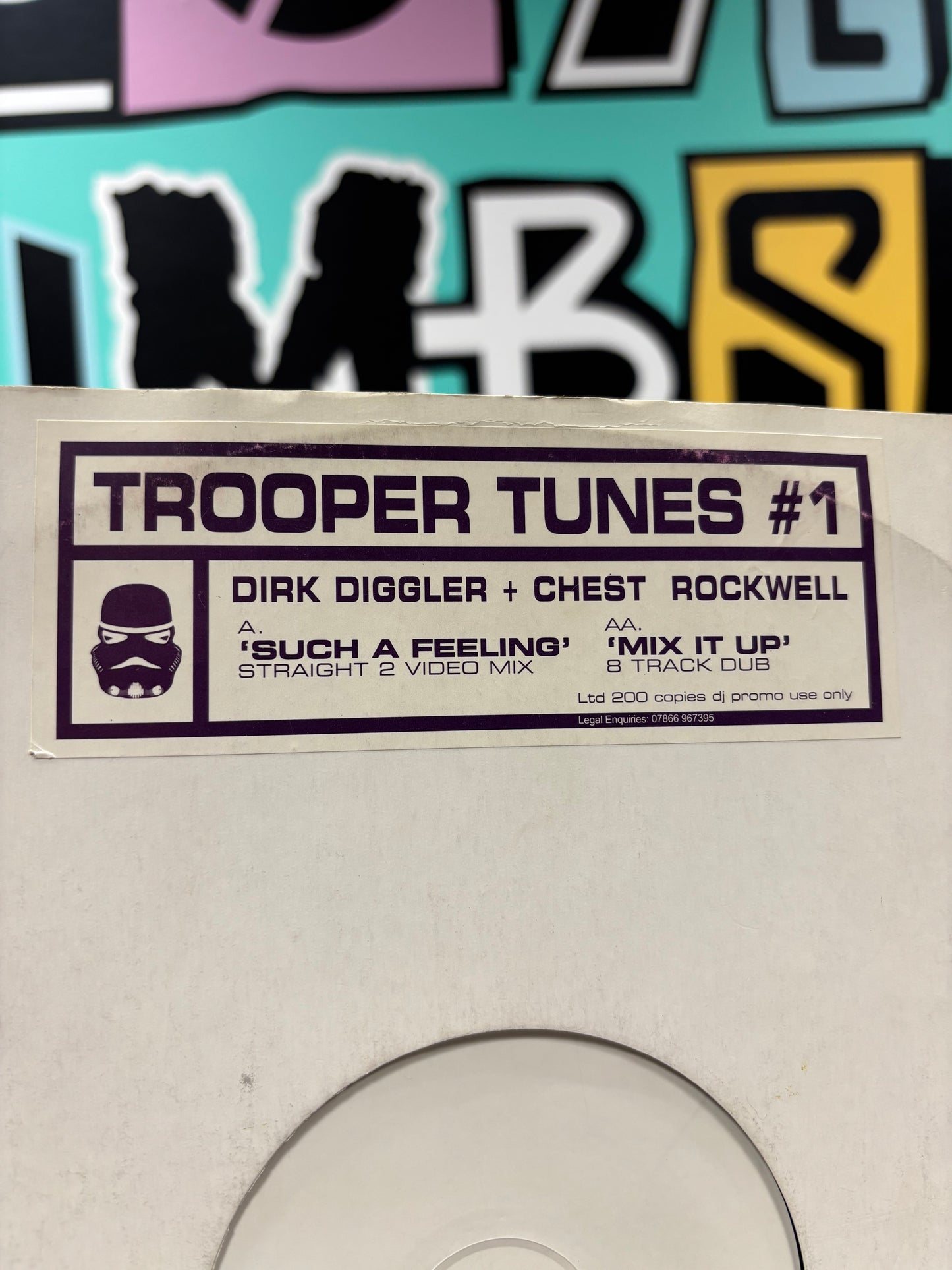 Dirk Diggler + Chest Rockwell: Trooper Tunes #1, 12inch, Only pressing, Promo, White label, Trooper Tunes, UK 2000
