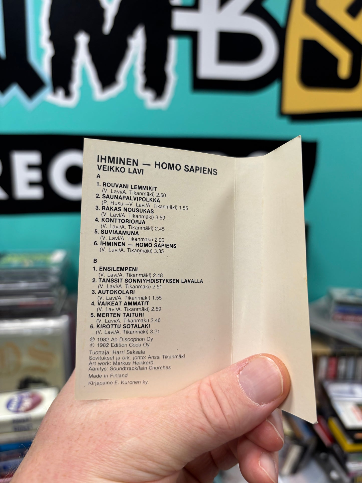 Veikko Lavi: Ihminen - Homo Sapiens, cassette, Only cassette pressing, RCA Victor, Finland 1982
