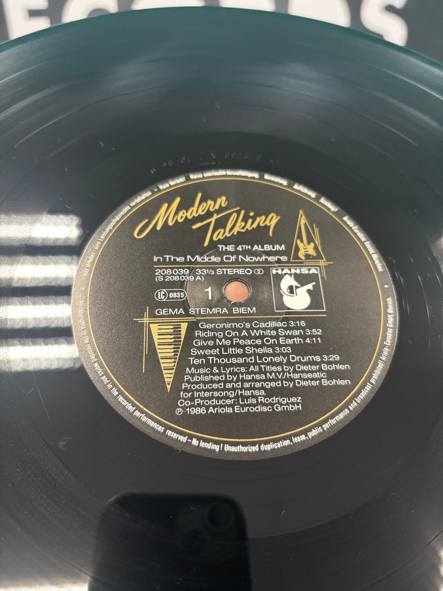 The Modern Talking: In The Middle Of Nowhere - The 4th Album, LP, Hansa, Europe 1986