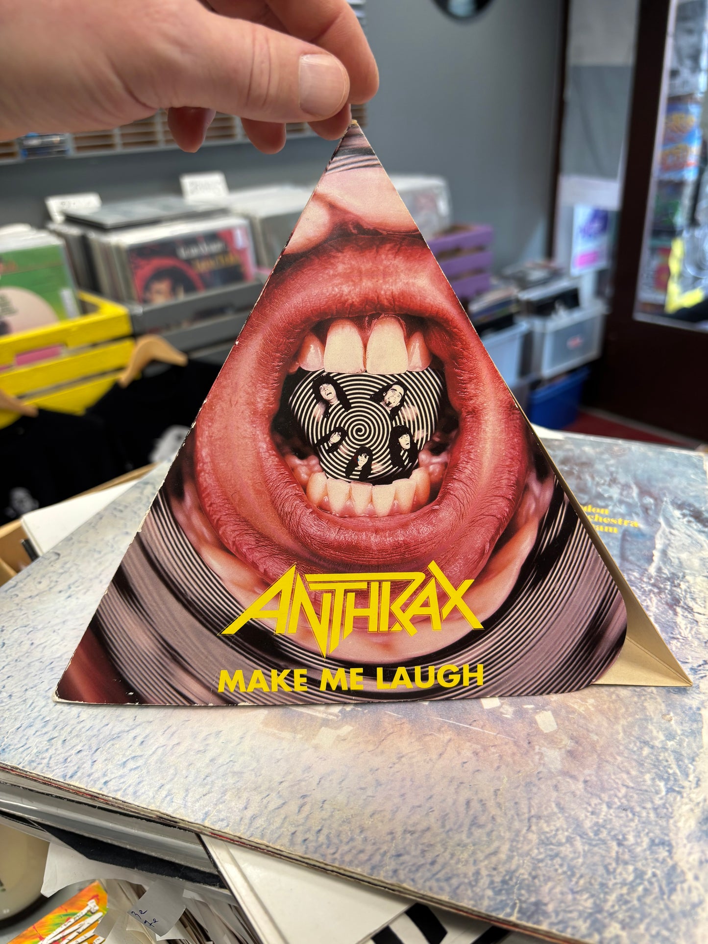 Anthrax: Make Me Laugh, CD, Single, Triangular card sleeve, Island Records, Megaforce Worldwide, UK 1988
