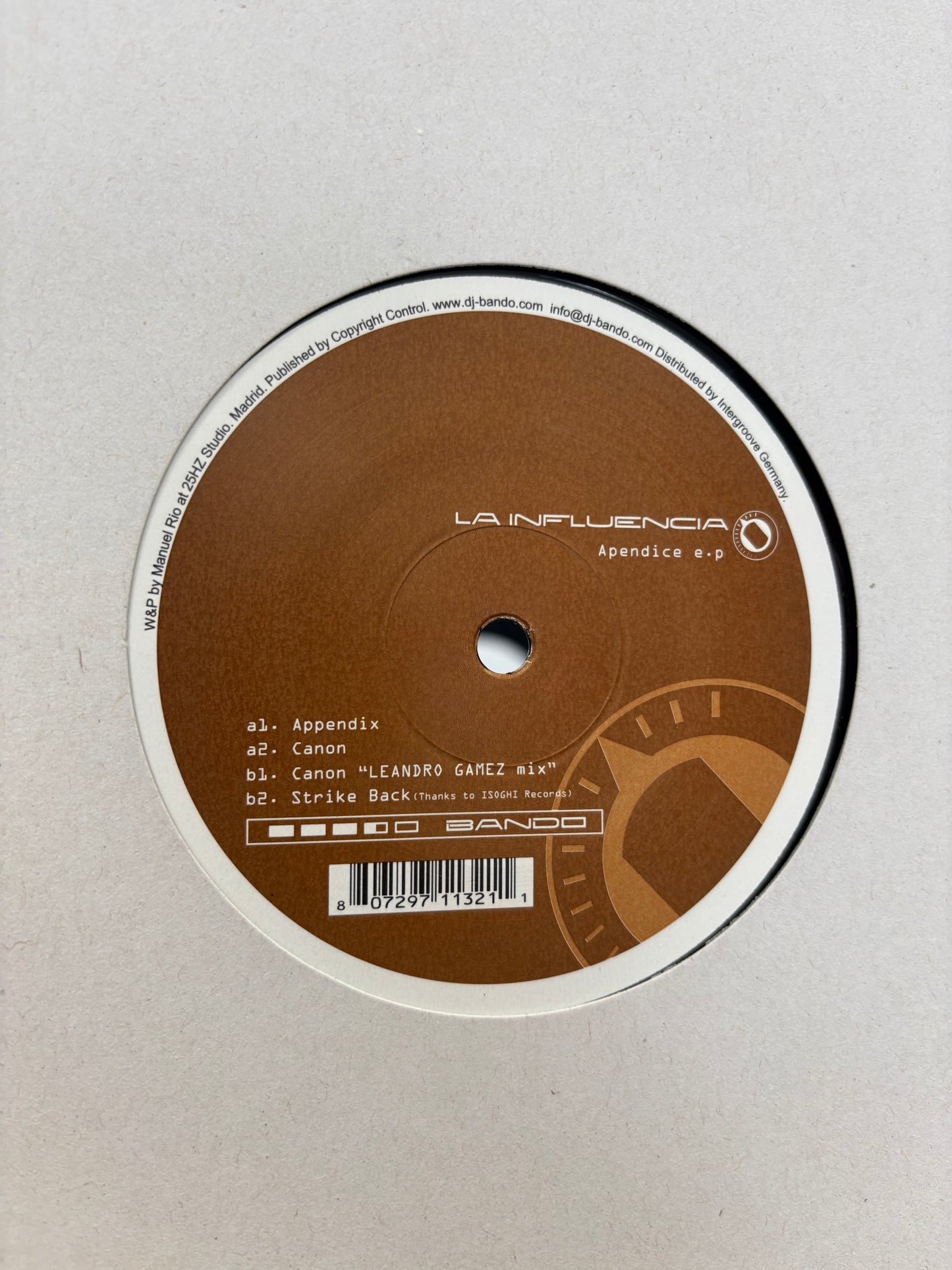 Bando: Apendice E.P., 12inch, Only official pressing, La Influencia, Spain 2004