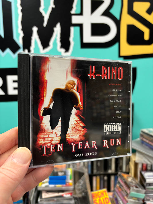 K-Rino: Ten Year Run 1993-2003, CD, 1st pressing, Only CD pressing, Compilation, Black Book International, US 2003