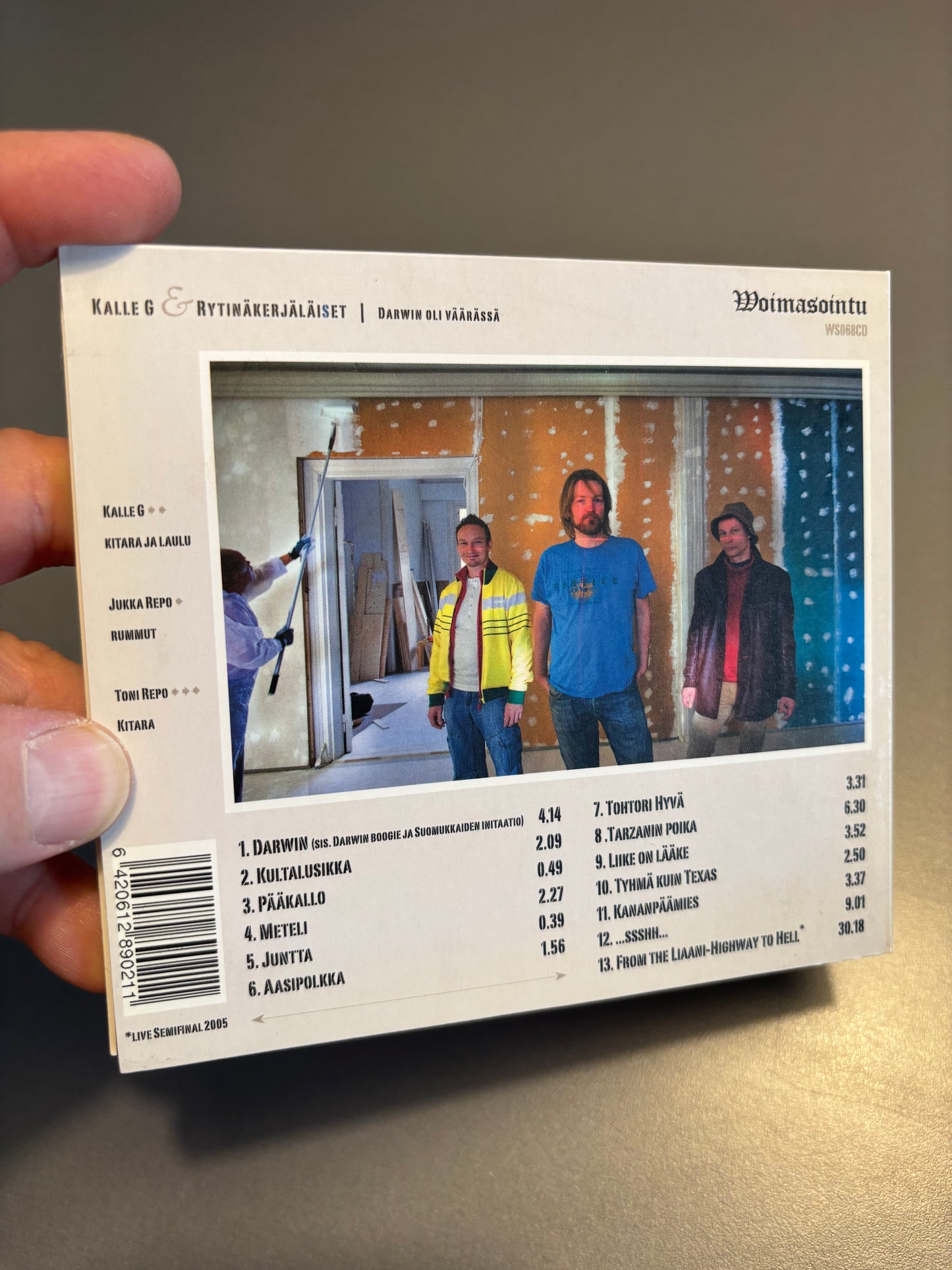 Kalle G & Rytinäkerjäläiset: Darwin oli väärässä, CD, Only CD pressing, Woimasointu, Finland 2011