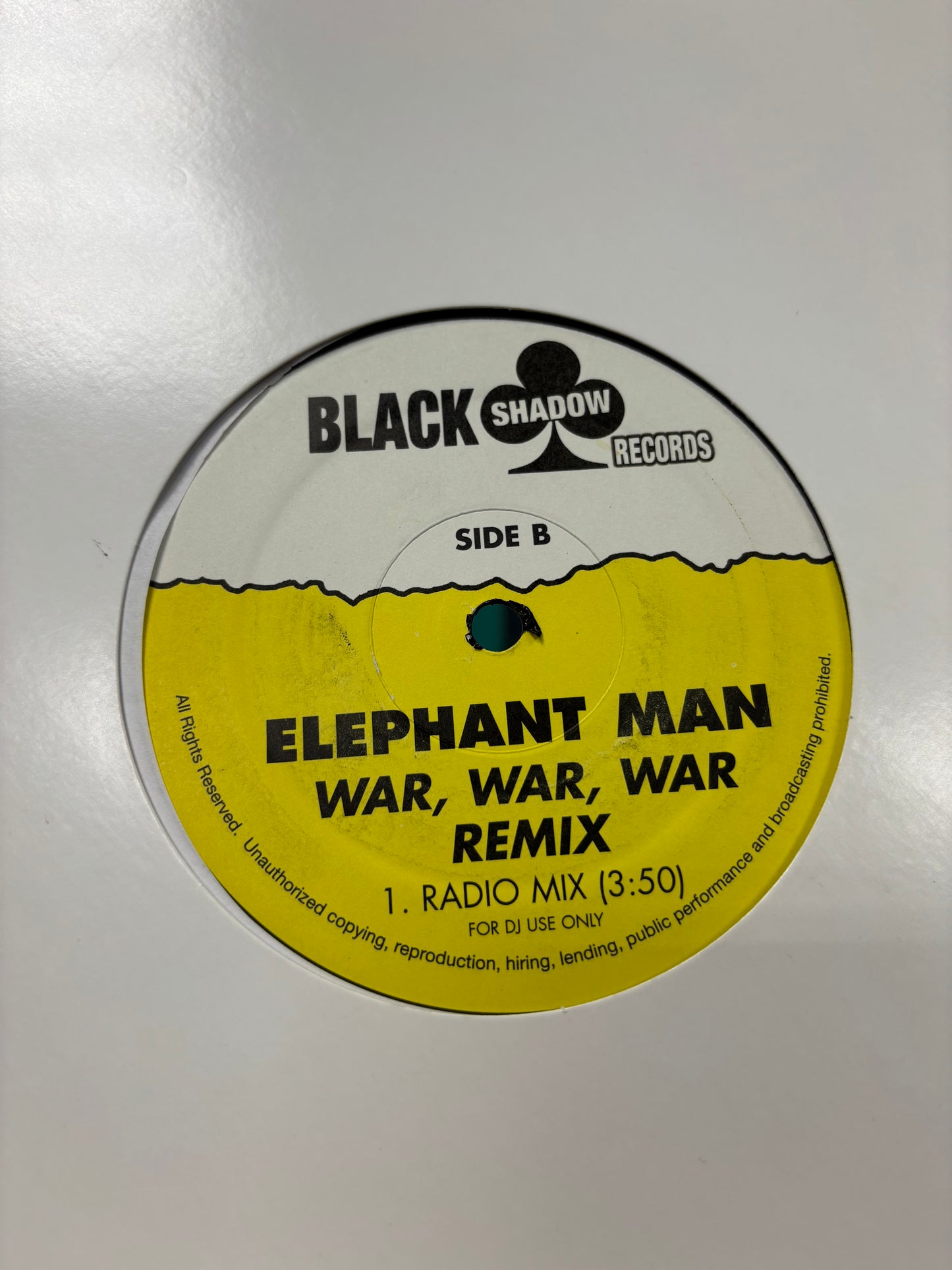 Elephant Man: War, War, War Remix, 12inch, Black Shadow Records, US year?
